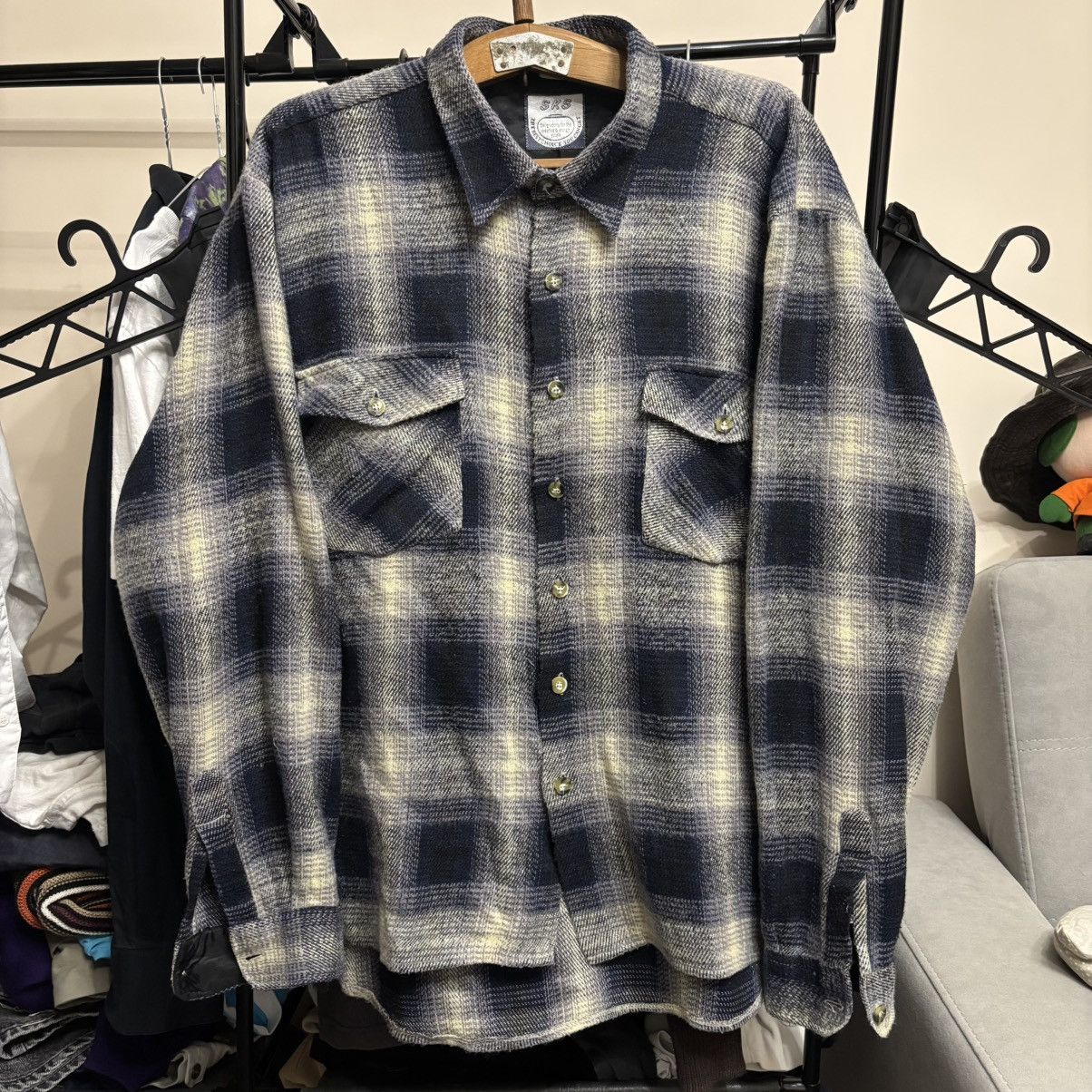 Vintage Vintage Rare 80’s Flannel Shirt 2 Pocket Grunge Punk Size US XL / EU 56 / 4 - 1 Thumbnail