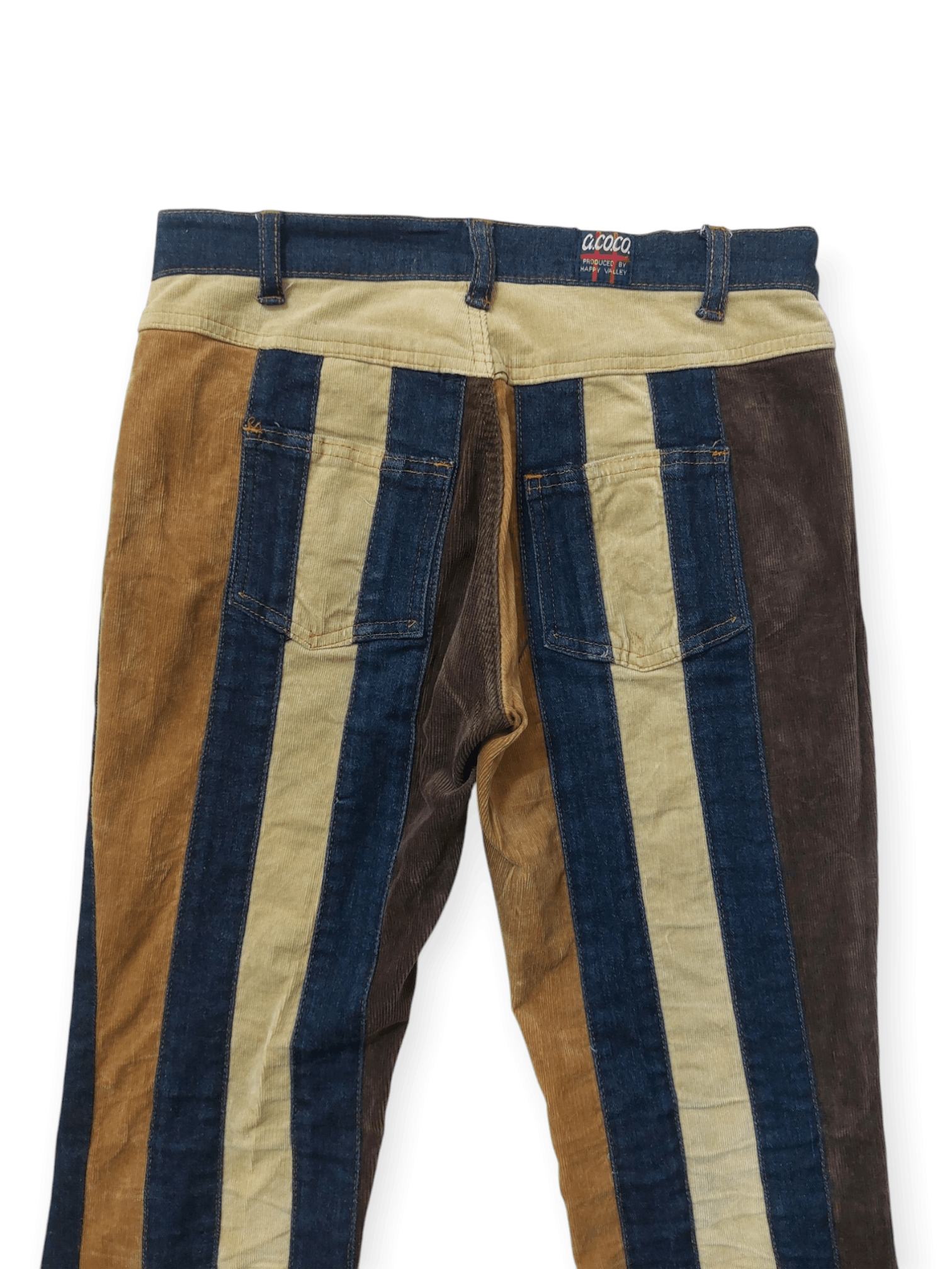 Vintage 🔥Super Flare Japan A.CO.CO Multi Stripe Jeans Size 26" / US 2 / IT 38 - 11 Thumbnail