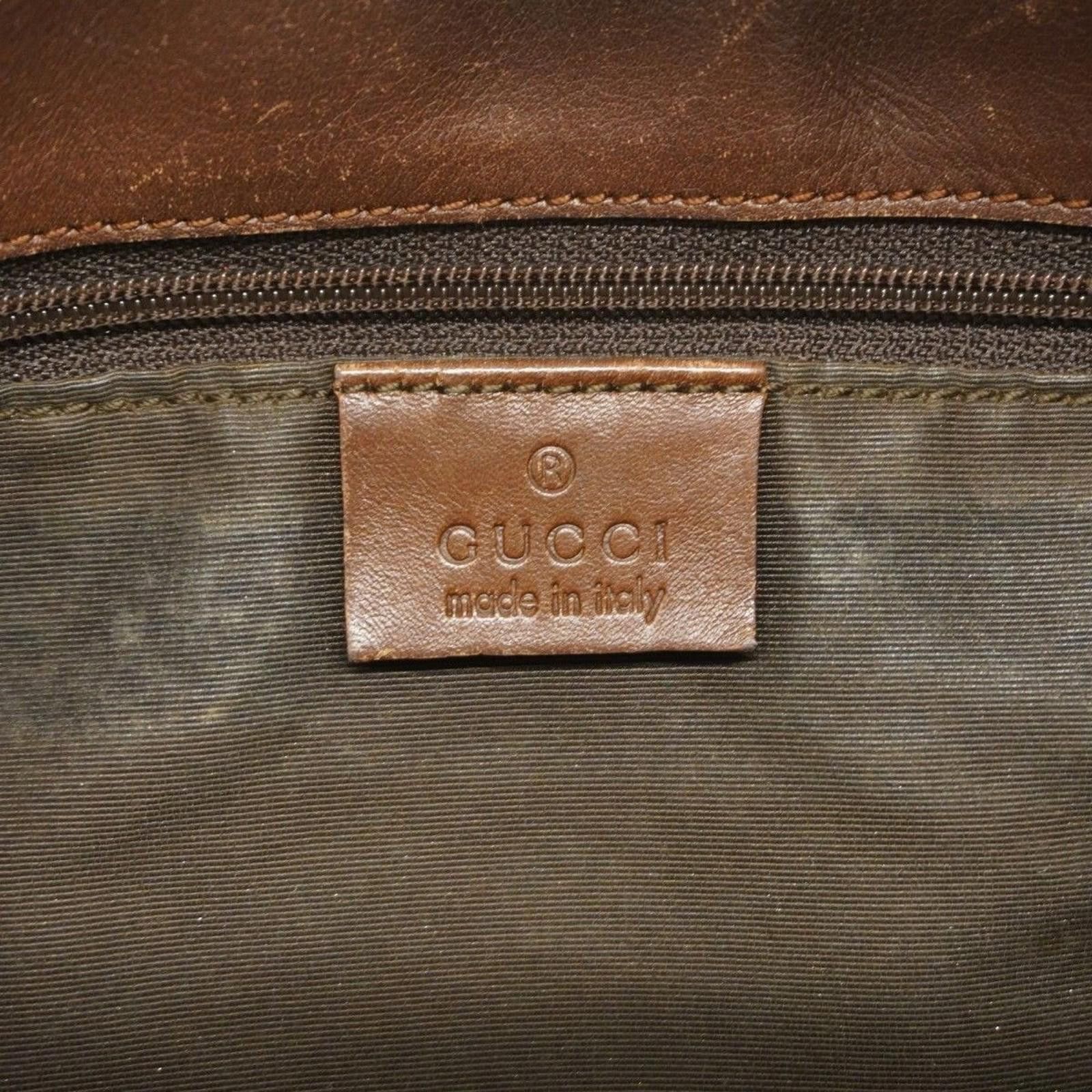 Gucci Gucci - Brown Monogram Canvas Leather Shoulder Bag Size ONE SIZE - 3 Thumbnail