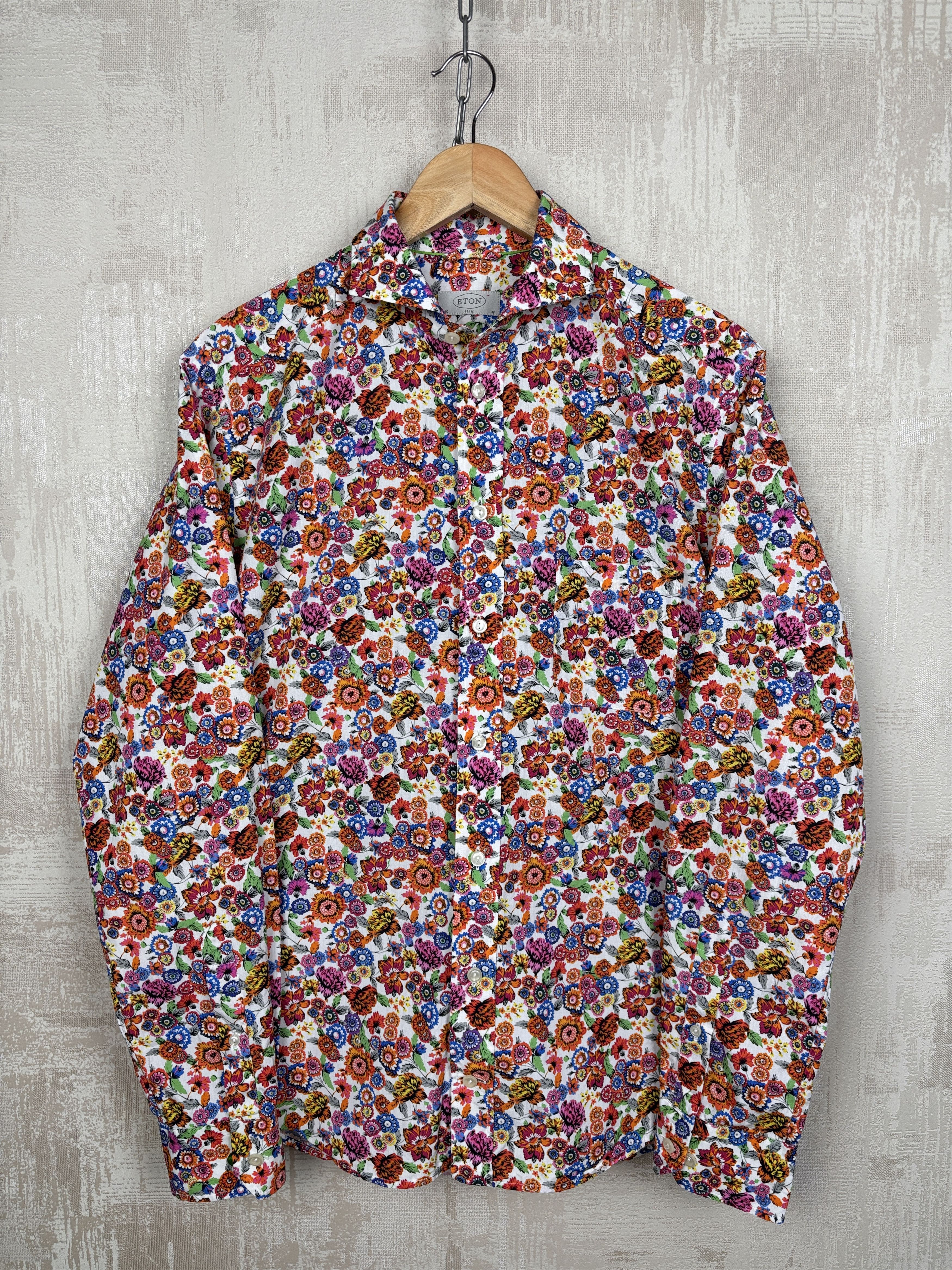 Eton Mint! Eton Floral Dress Shirt Sz 40 / M / 15 (3/4) Slim Fit Size US M / EU 48-50 / 2 - 8 Thumbnail