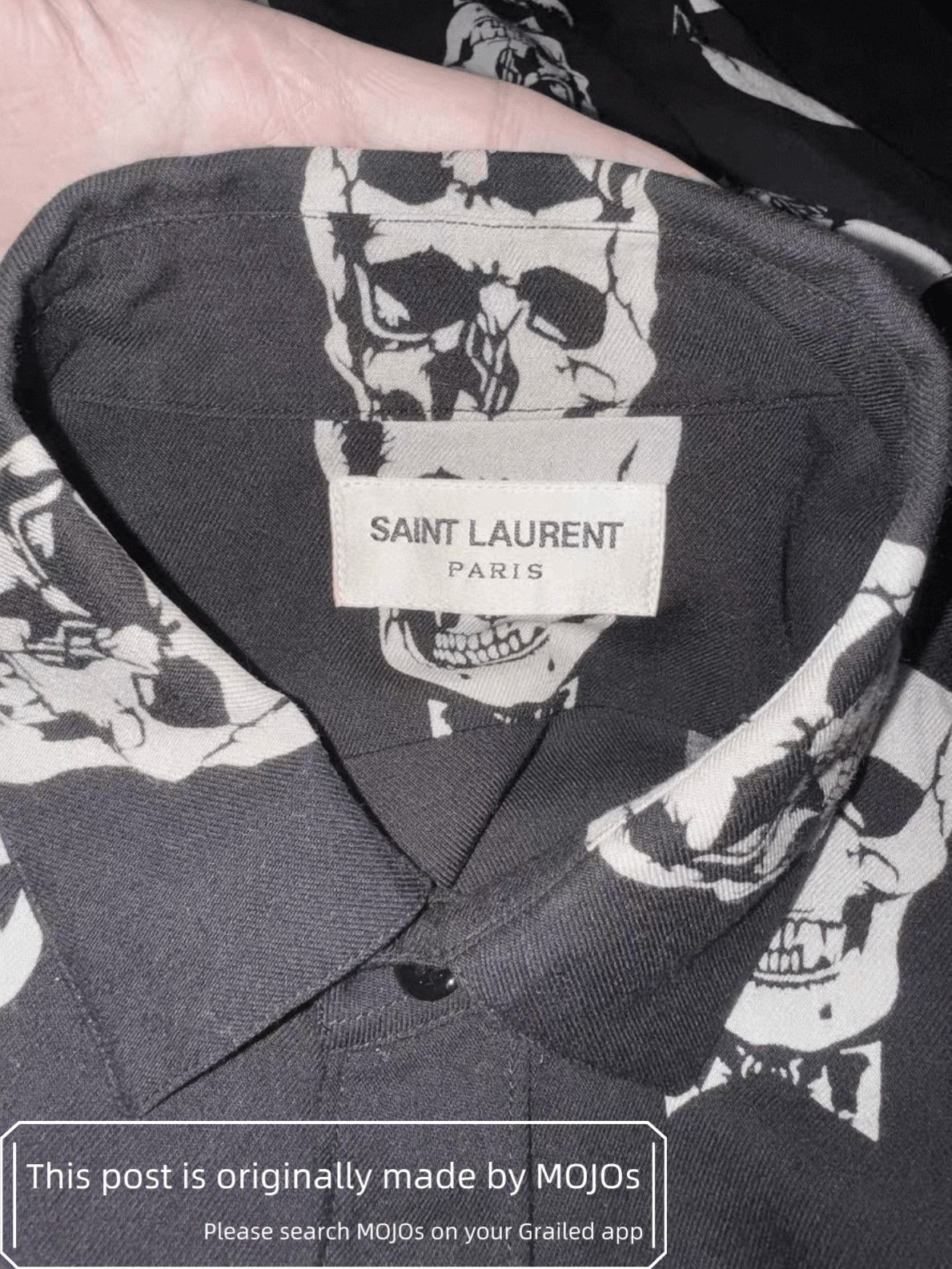 Saint Laurent Paris Sz 37 Saint Laurent Paris 15AW Skull Print Shirt mojos24 Size US S / EU 44-46 / 1 - 5 Thumbnail