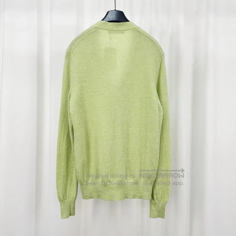 Acne Studios Acne Studios Apple Green Embroidered Face Knit Cardigan Size XXS / US 00 / IT 34 - 2 Thumbnail