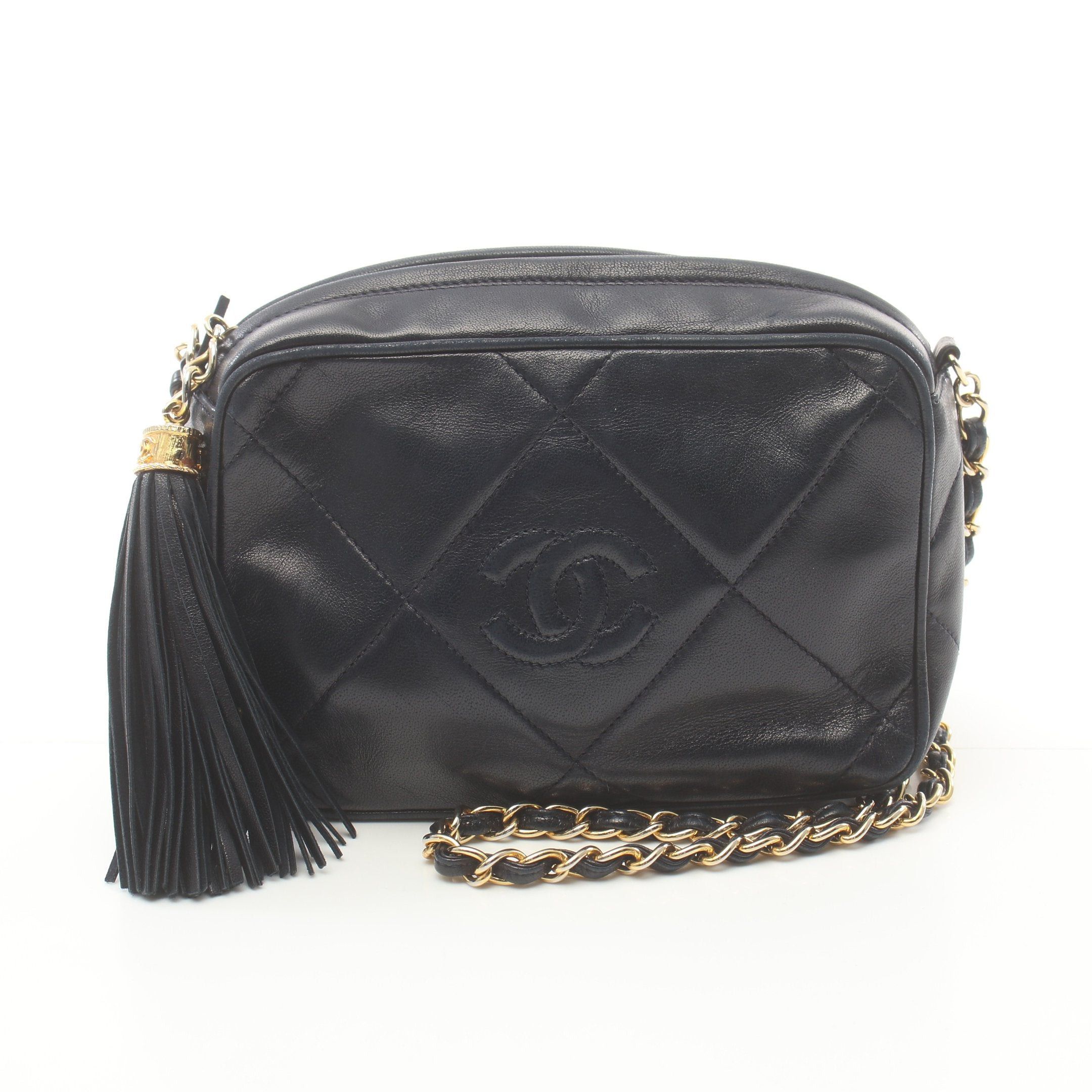 Chanel Chanel Matelasse Chain Shoulder Bag Lambskin Dark Navy Gold Hardware Tassel Size ONE SIZE - 1 Thumbnail