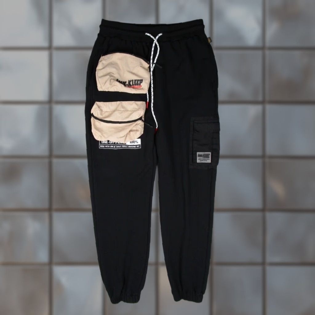Vintage VINTAGE Love to Kleep Men's Joggers Pants Activewear Casual Tapered Cotton Blend Black XL Size US 36 / EU 52 - 1 Thumbnail