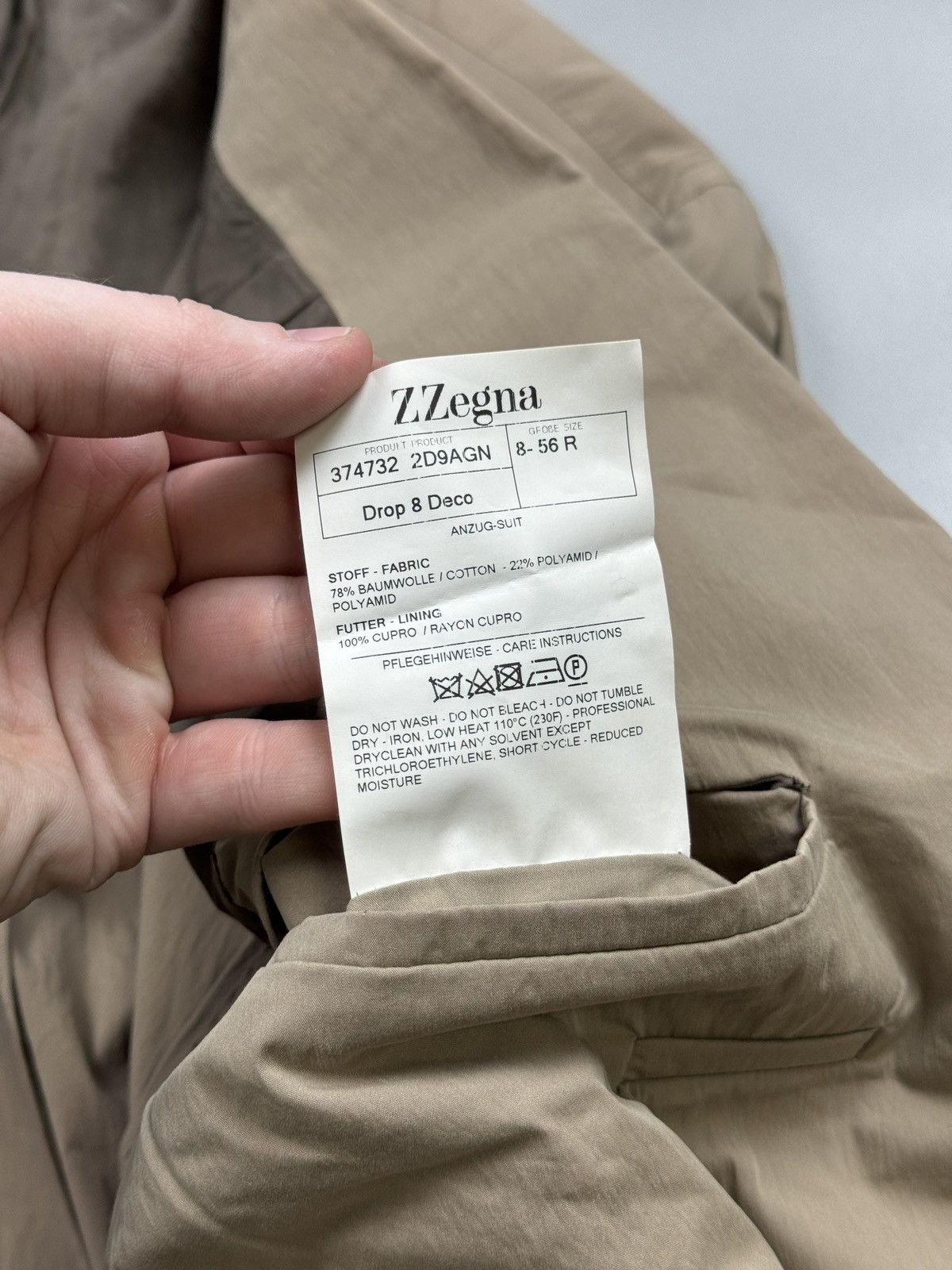 Z Zegna Z Zegna Cotton Nylon Modern Blazer (Y1266) Size 46R - 9 Thumbnail