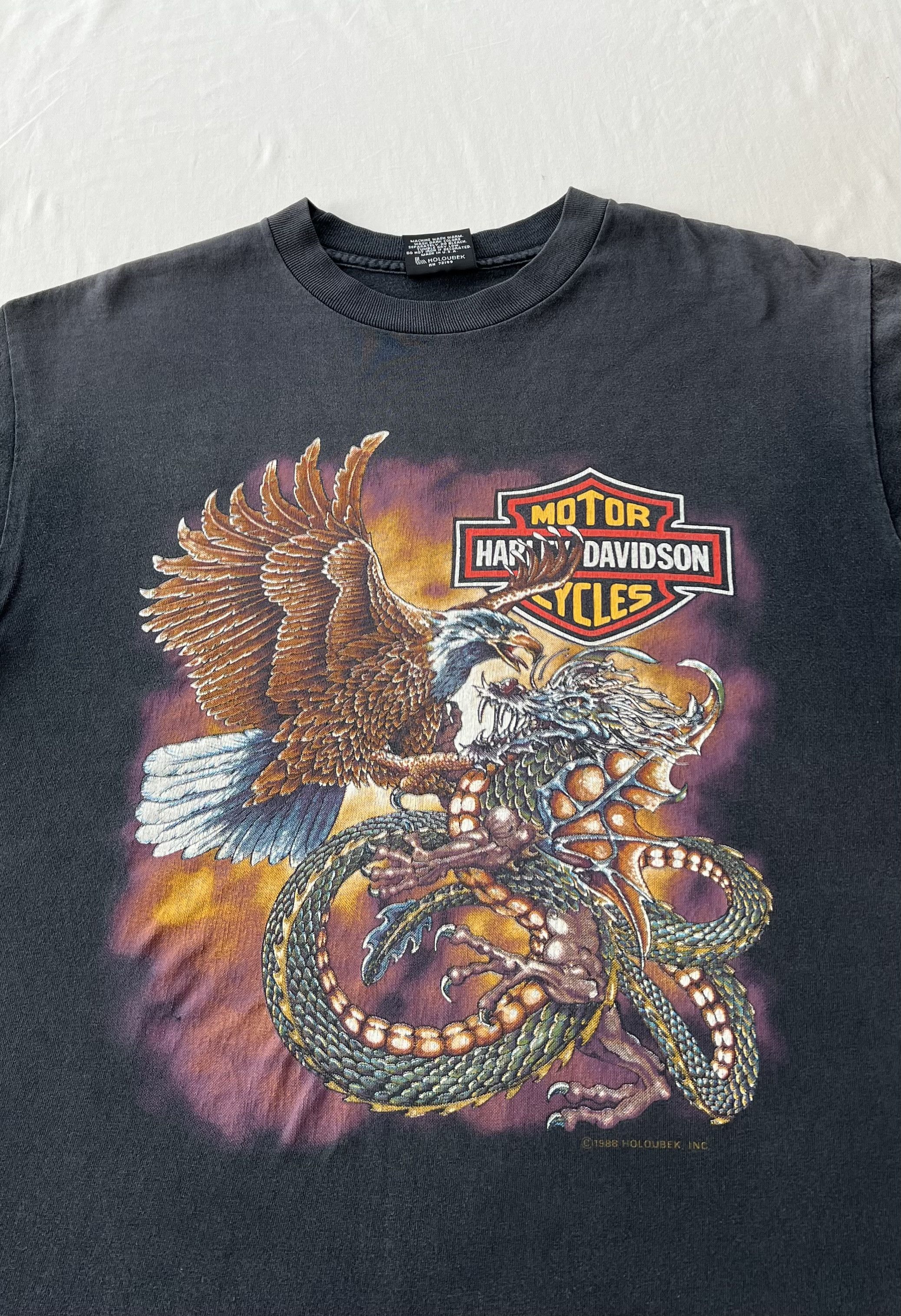 Harley Davidson Vintage 1993 Harley Davidson Eagle Dragon Sturgis T-shirt Size US M / EU 48-50 / 2 - 5 Thumbnail