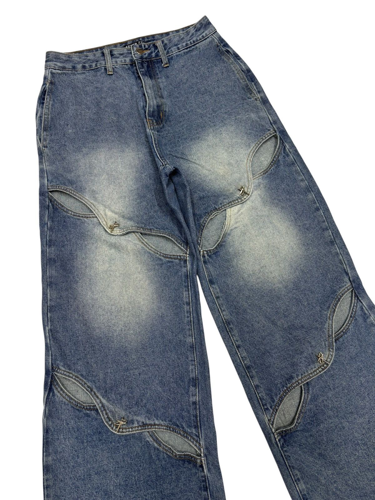 Undercover Artisanal Panel Cut Out Wide Leg Baggy Flare Jeans Fever2222 Size US 29 - 7 Thumbnail