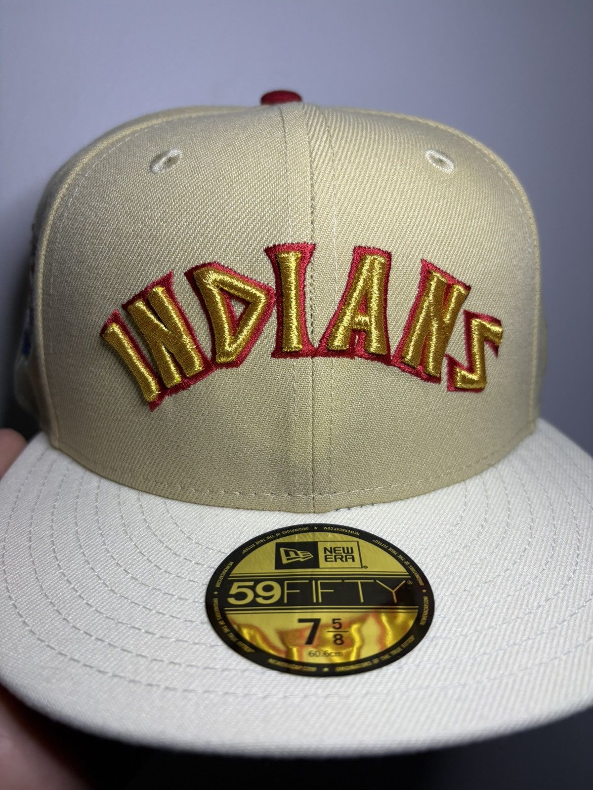 New Era Sz 7 5/8 Brand New MLB Cleveland Indians Fitted Hat Size ONE SIZE - 2 Thumbnail