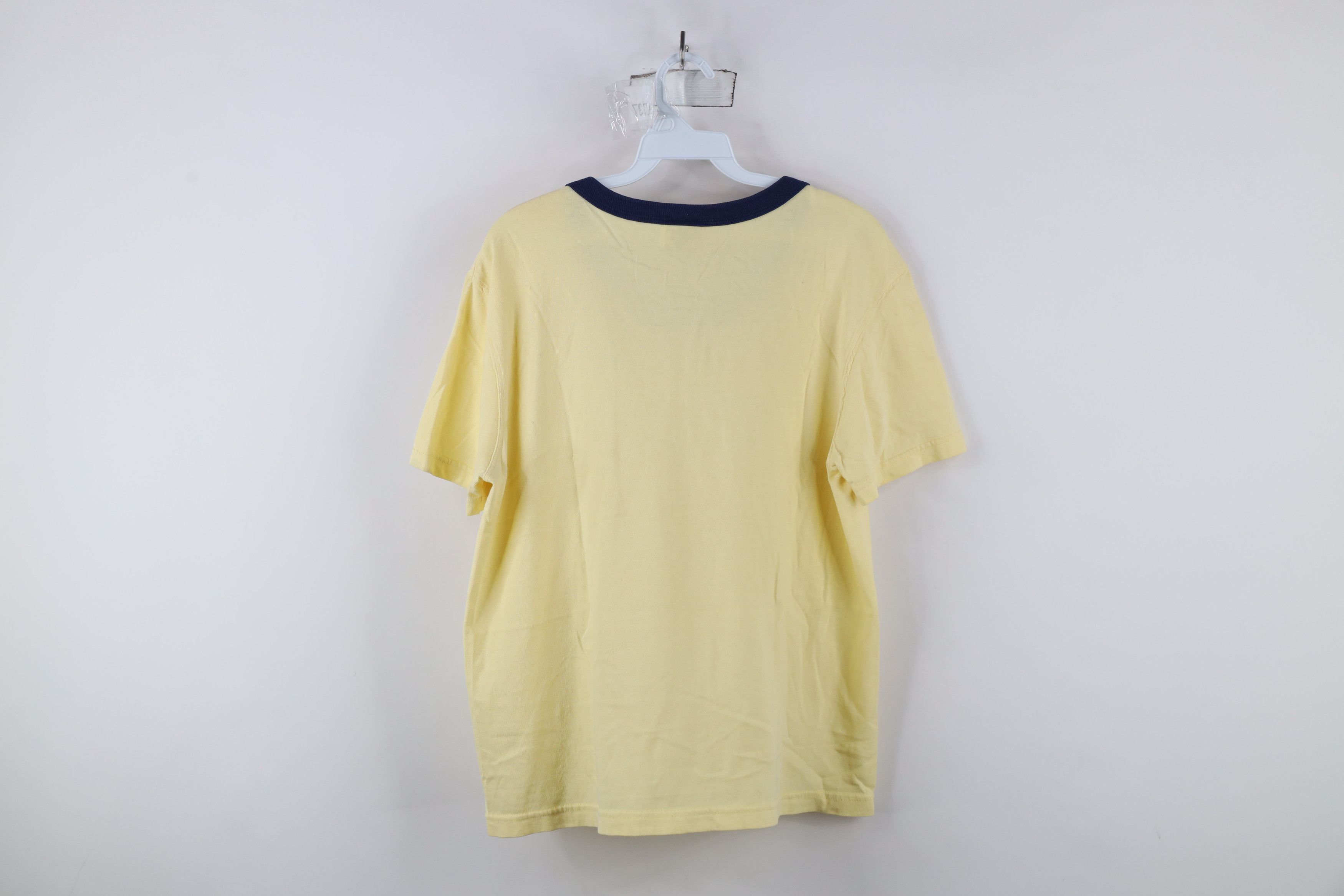 Nike × Vintage Vintage 90s Nike Scott Center Swoosh T-Shirt Yellow USA Size L / US 10 / IT 46 - 11 Thumbnail