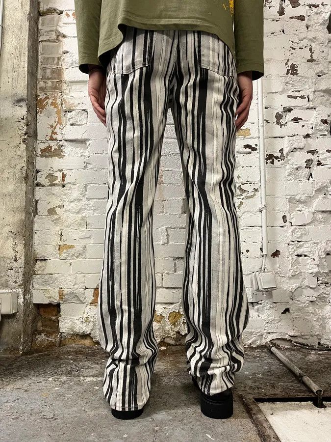 Just Cavalli SS2004 Cavalli Black & White Lines Pants Size US 30 / EU 46 - 4 Thumbnail
