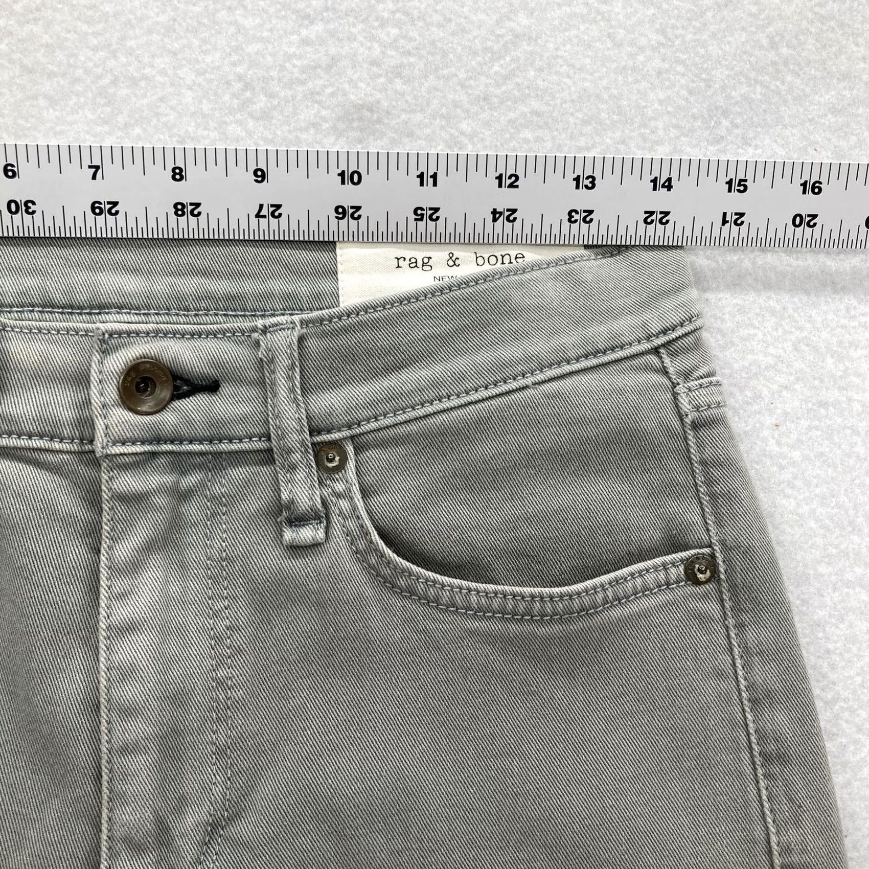 Rag & Bone rag & bone Jeans Mens 28x32 Slim Orca Grey Stretch Denim Skinny Preppy Leather Belt Pockets Zip Fly Size US 28 / EU 44 - 7 Thumbnail