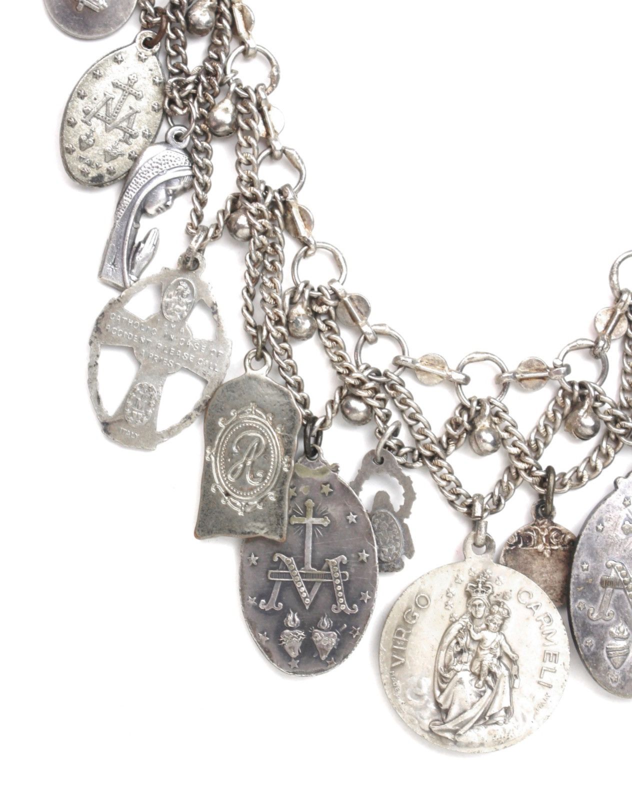Vintage 1980S JAPANESE MADE MULTI-CHARM RELIGIOUS MEDAL BIB NECKLACE Size ONE SIZE - 7 Thumbnail