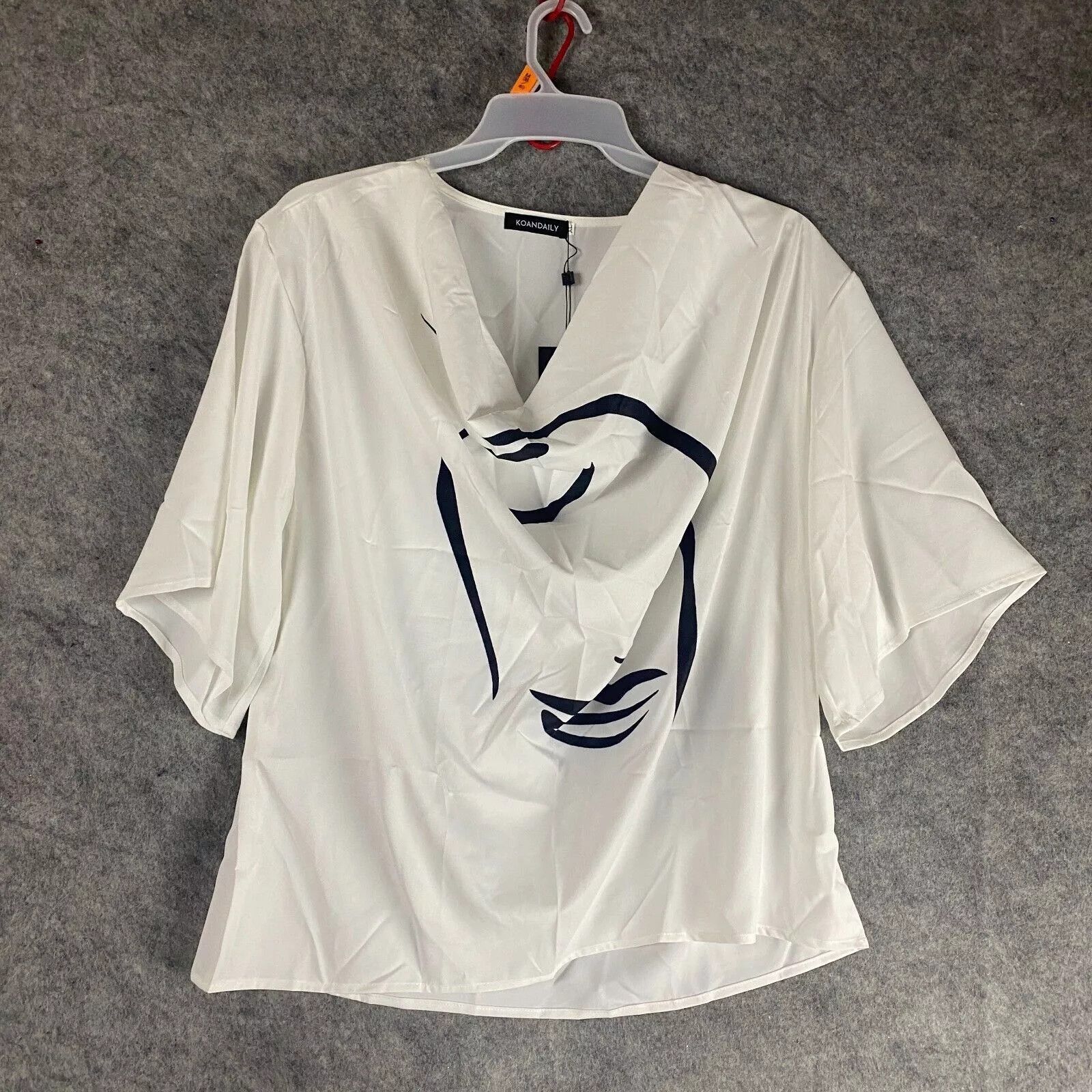 Other Koandaily Blouse Women's Extra Large Short Sleeve NWT White Size XL / US 12-14 / IT 48-50 - 1 Thumbnail