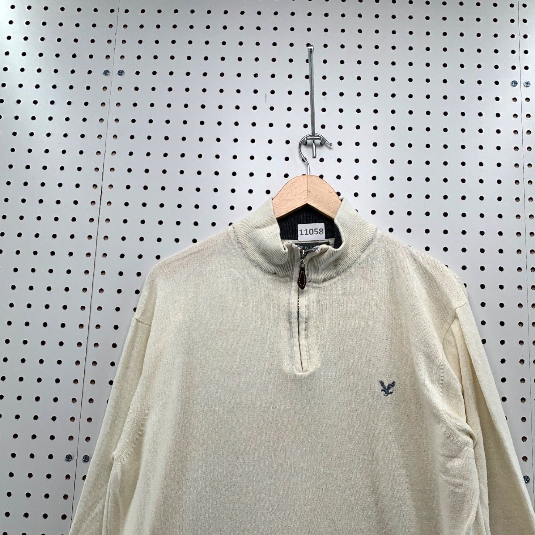 Lyle & Scott VINTAGE Lyle & Scott Sweater Shirt Men 1/4 Zip Mock Neck Ivory Medium Pullover Knit Cotton Casual Mens Size US M / EU 48-50 / 2 - 2 Thumbnail