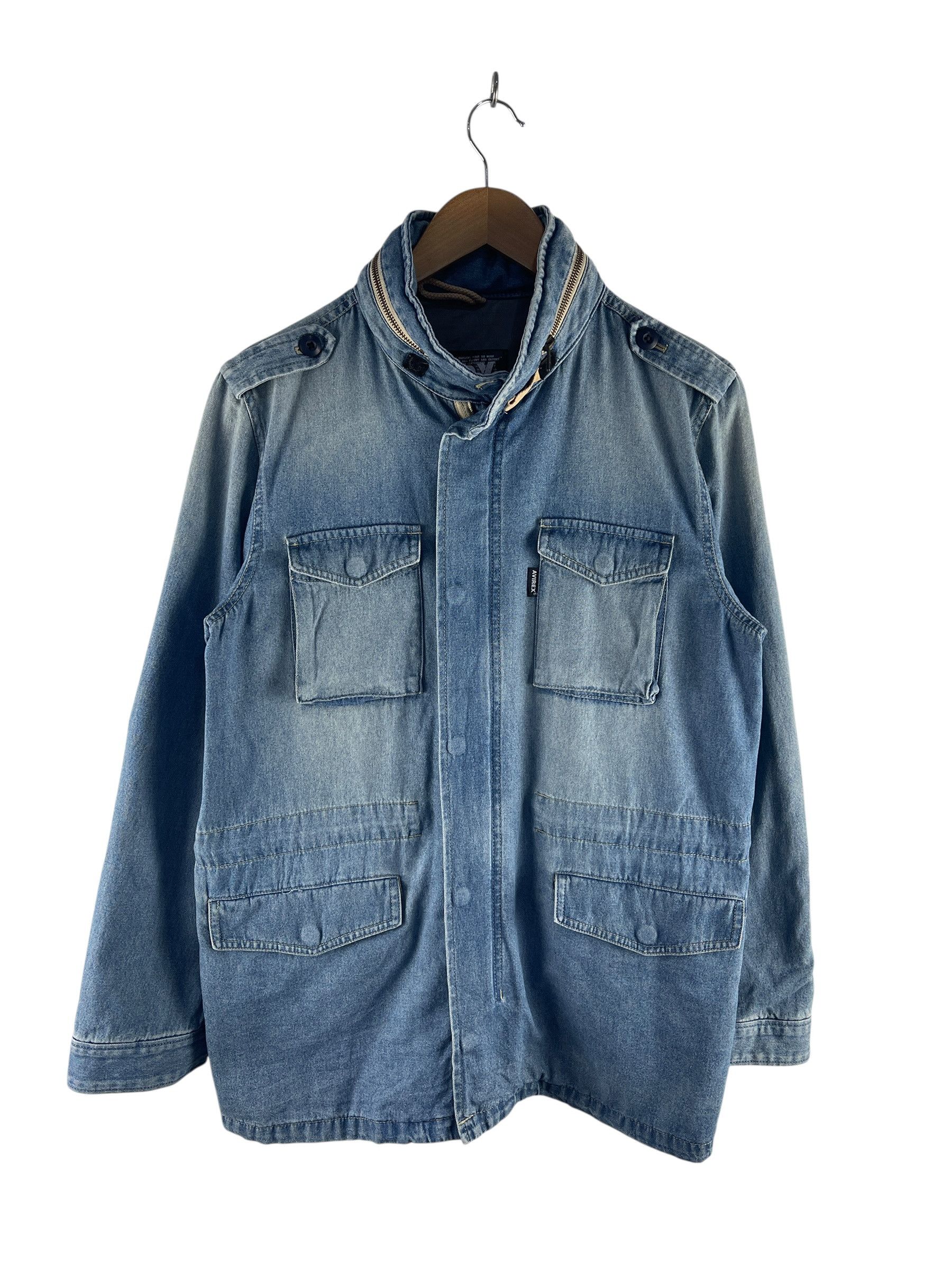 Avirex Vintage Avirex PX Hooded Denim Field Jacket Military Style Size US L / EU 52-54 / 3 - 1 Thumbnail