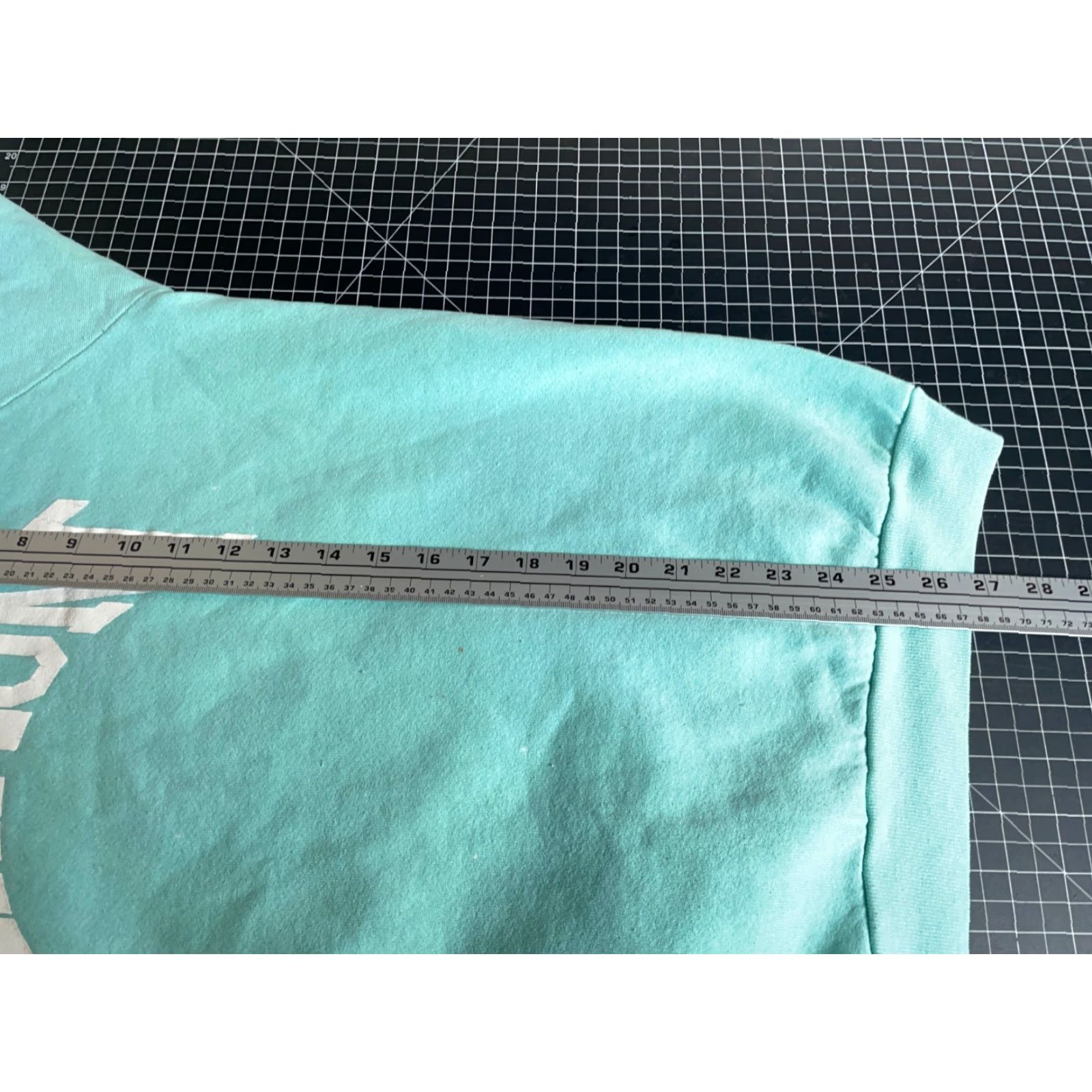 Fruit Of The Loom VINTAGE 90s Vermont Arc Print Sweatshirt Fruit of the Loom Raglan Crew Neck Adult Large Mint Green Men Mens Size US L / EU 52-54 / 3 - 7 Thumbnail