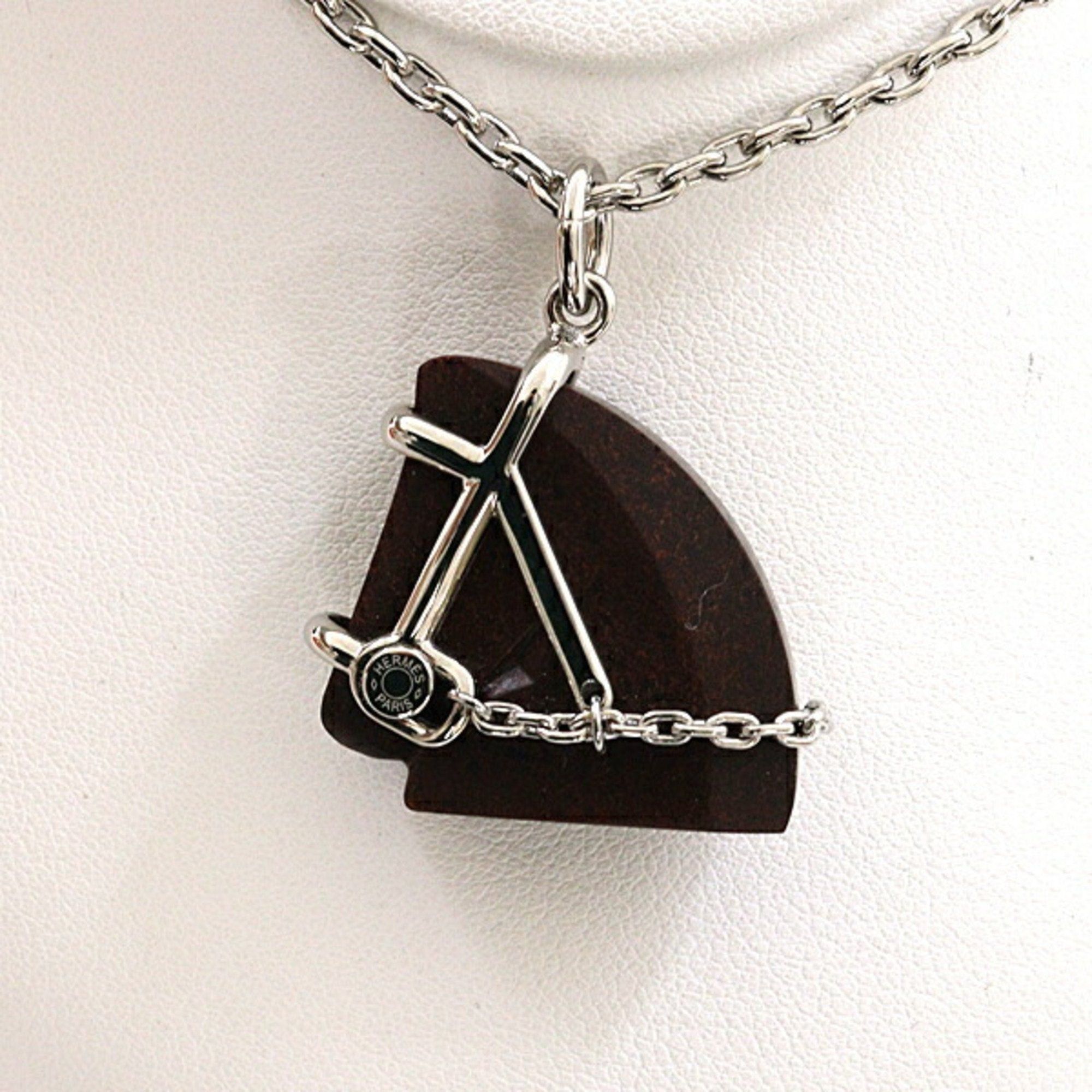 image of Hermes Cheval Pendant Necklace in Brown, Women's