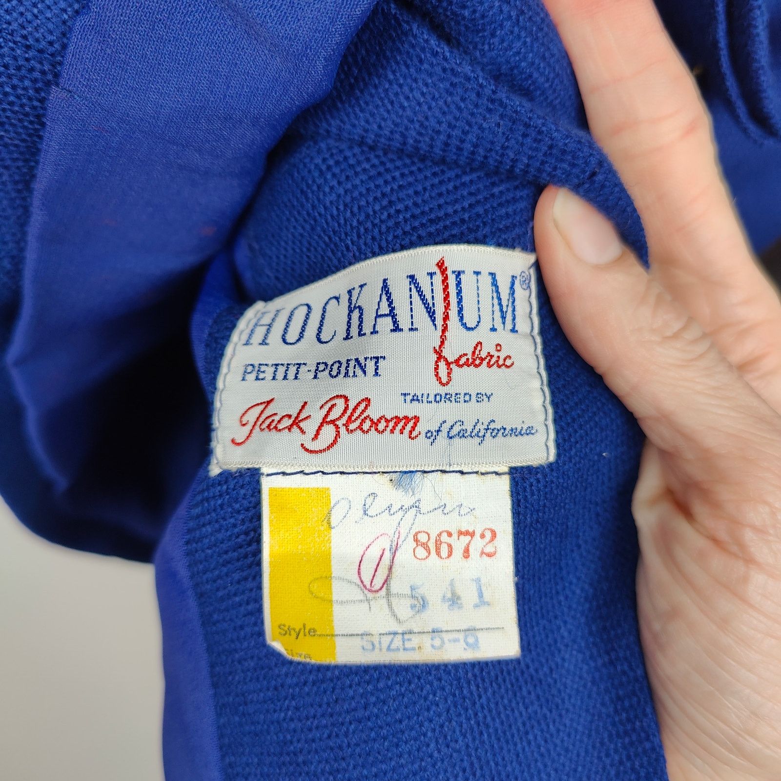 Other Vintage Hockanum Petit-Point Jacket Womens 6 Royal Blue Size M / US 6-8 / IT 42-44 - 6 Thumbnail