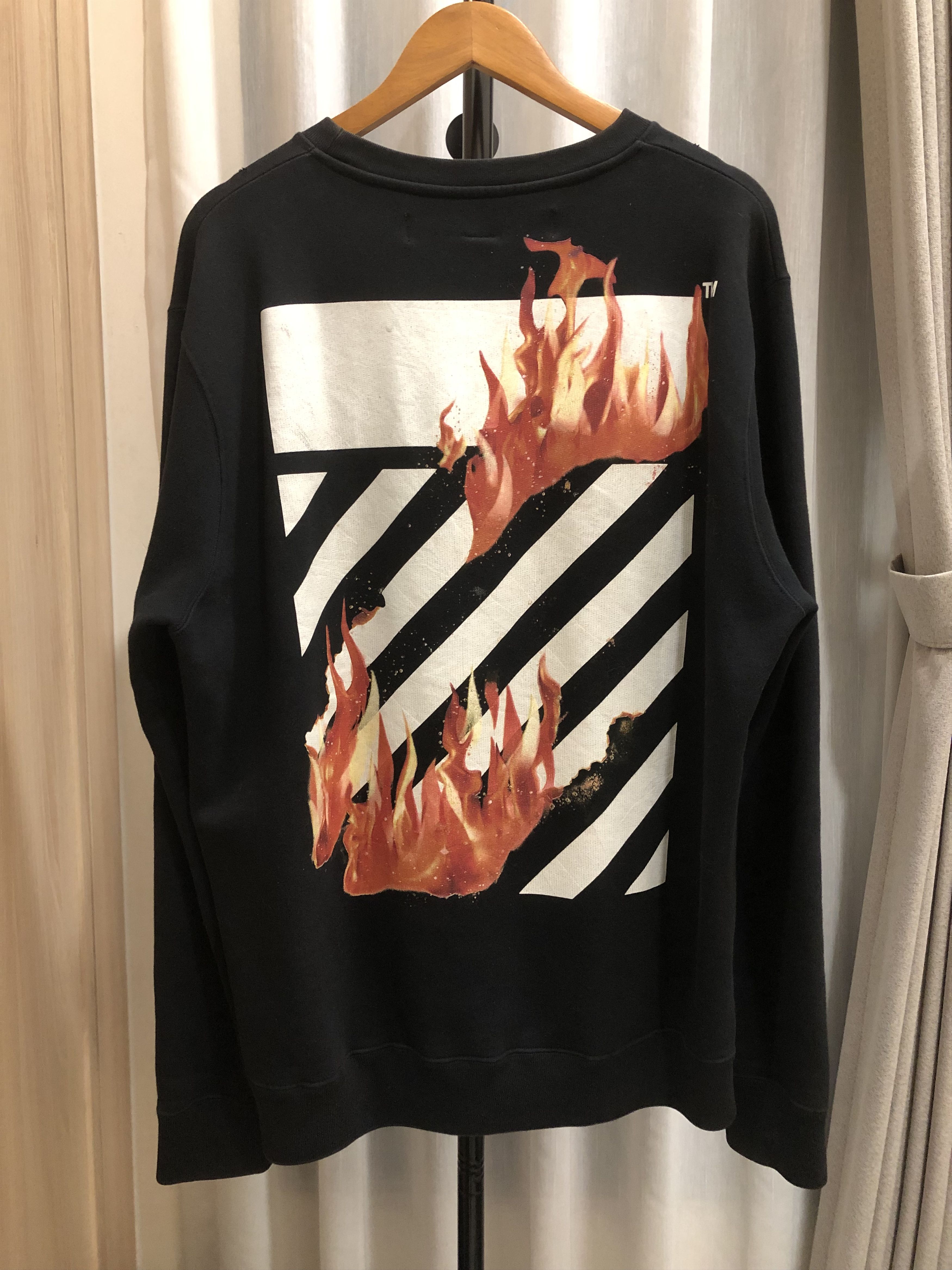 Off-White Off white Diagonal Flame Crewneck Size US L / EU 52-54 / 3 - 1 Thumbnail