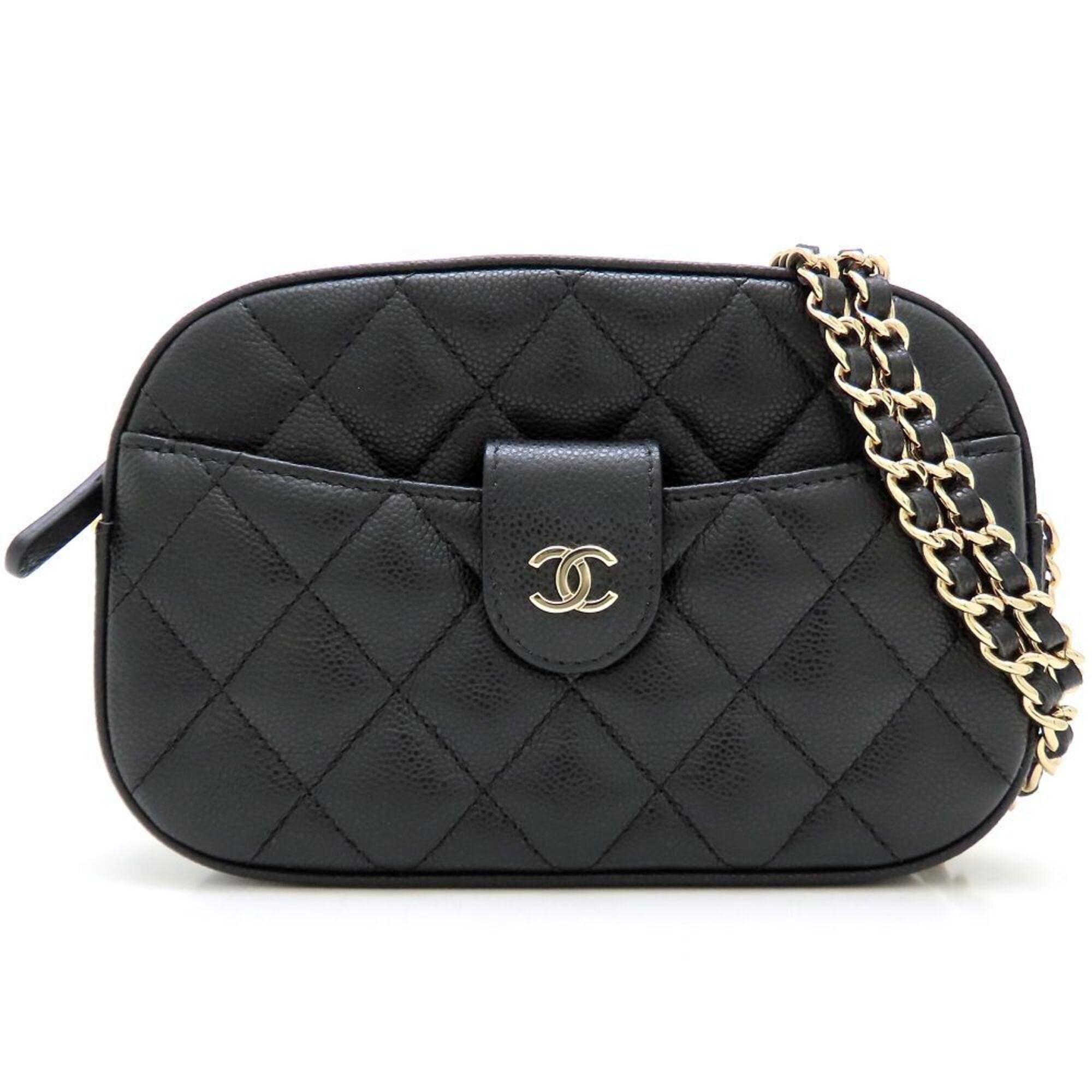 Chanel CHANEL Matelassé Chain Shoulder Bag AP3998, Caviar Leather, Black, Women's, 353279 Size ONE SIZE - 1 Thumbnail