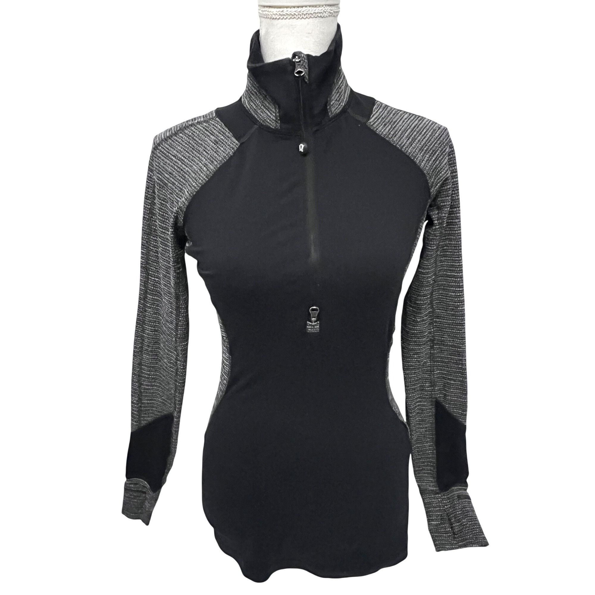Lululemon Lululemon Womens Quarter Zip Pullover Shirt Colorblock Black Size S / US 4 / IT 40 - 1 Thumbnail