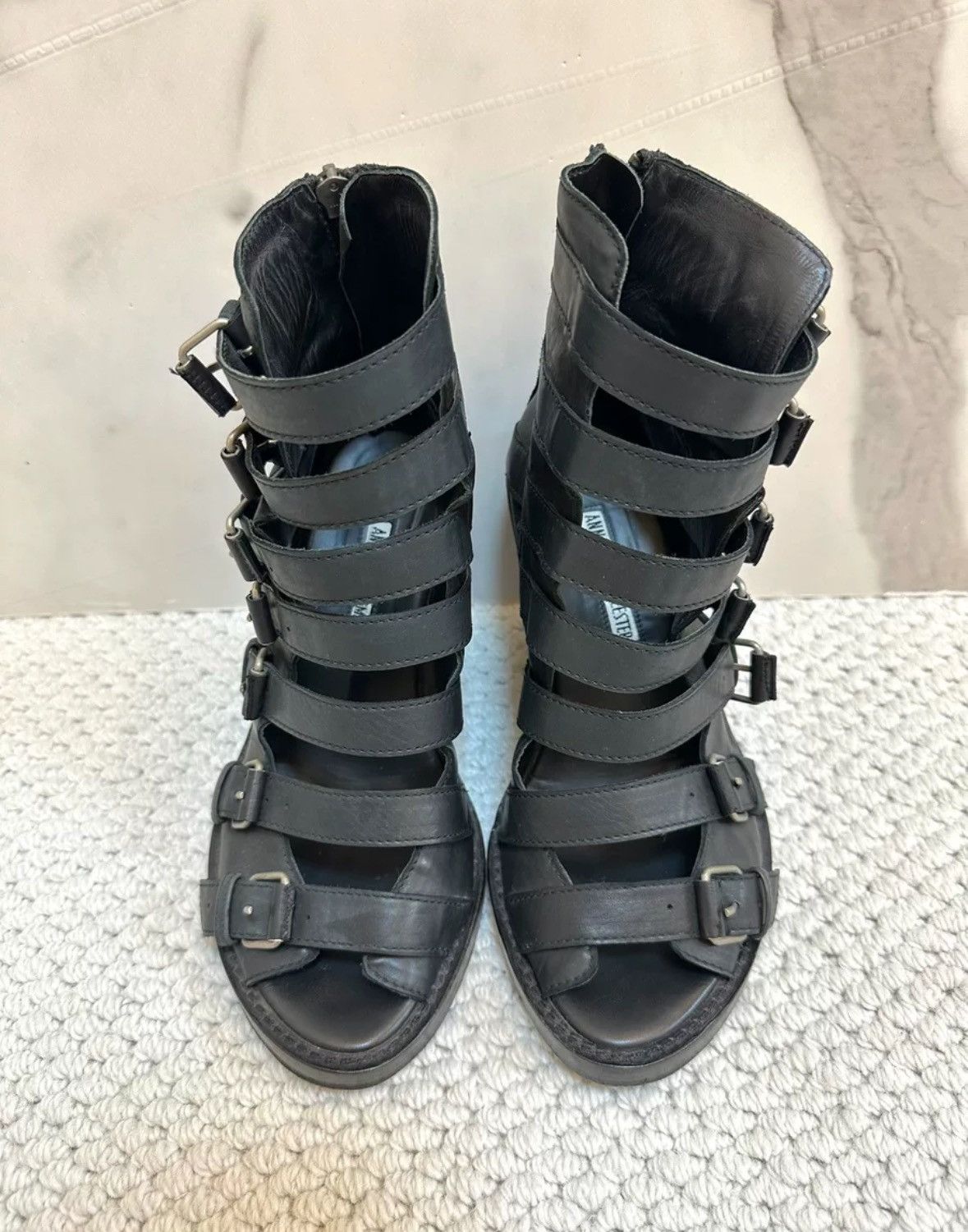 Ann Demeulemeester ann demeulemeester punk goth gladiator wedge sandals Size US 5 / IT 35 - 3 Thumbnail