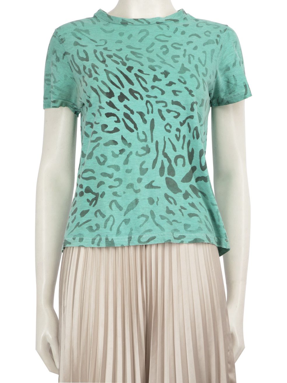 Golden Goose Green Leopard Print T-Shirt Size XS / US 0-2 / IT 36-38 - 1 Thumbnail