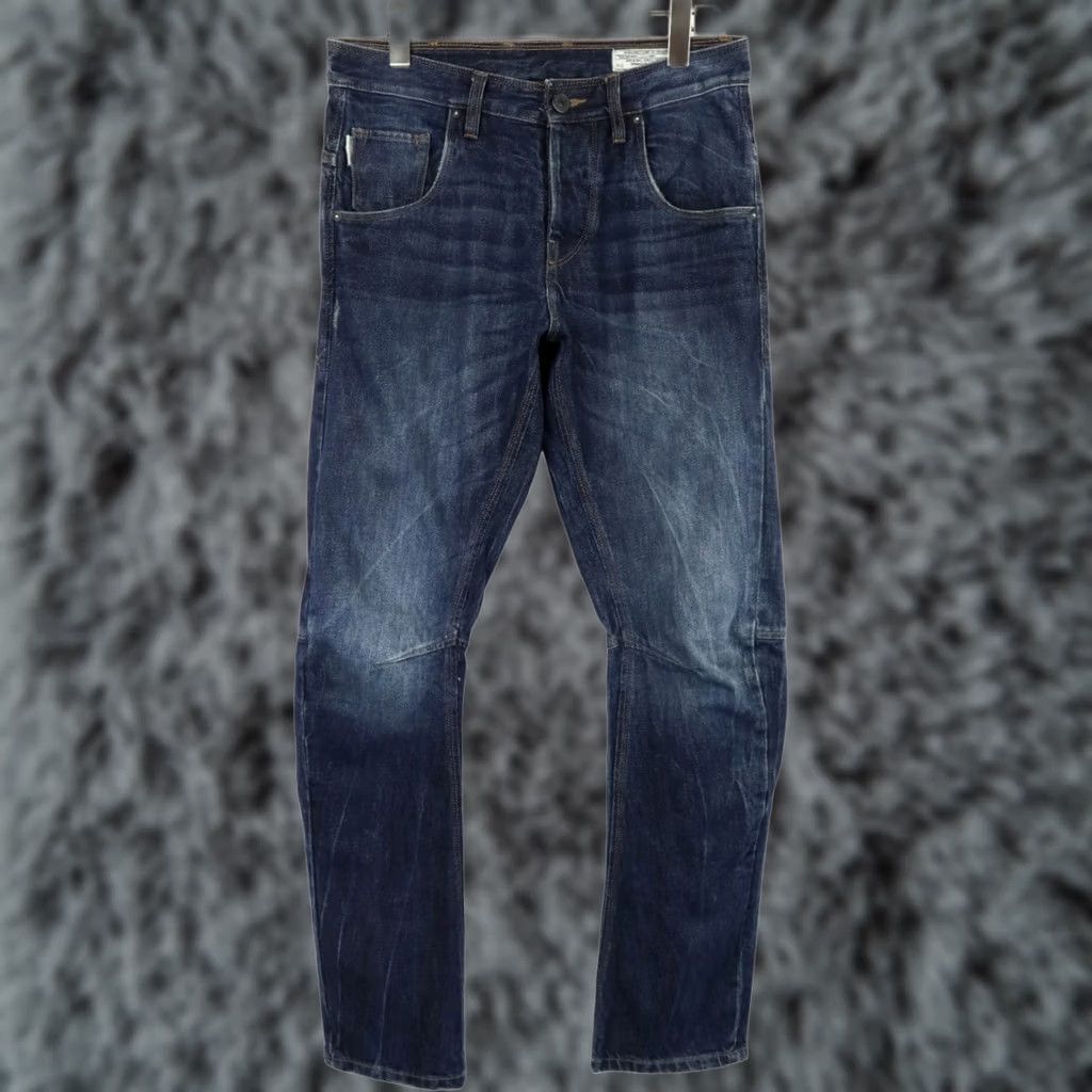 Jack & Jones JACK & JONES Stan Anti Fit Jeans Mens W31/L32 Faded Whiskers Button Fly Blue - Slim Denim - Buy Now Size US 31 - 1 Thumbnail
