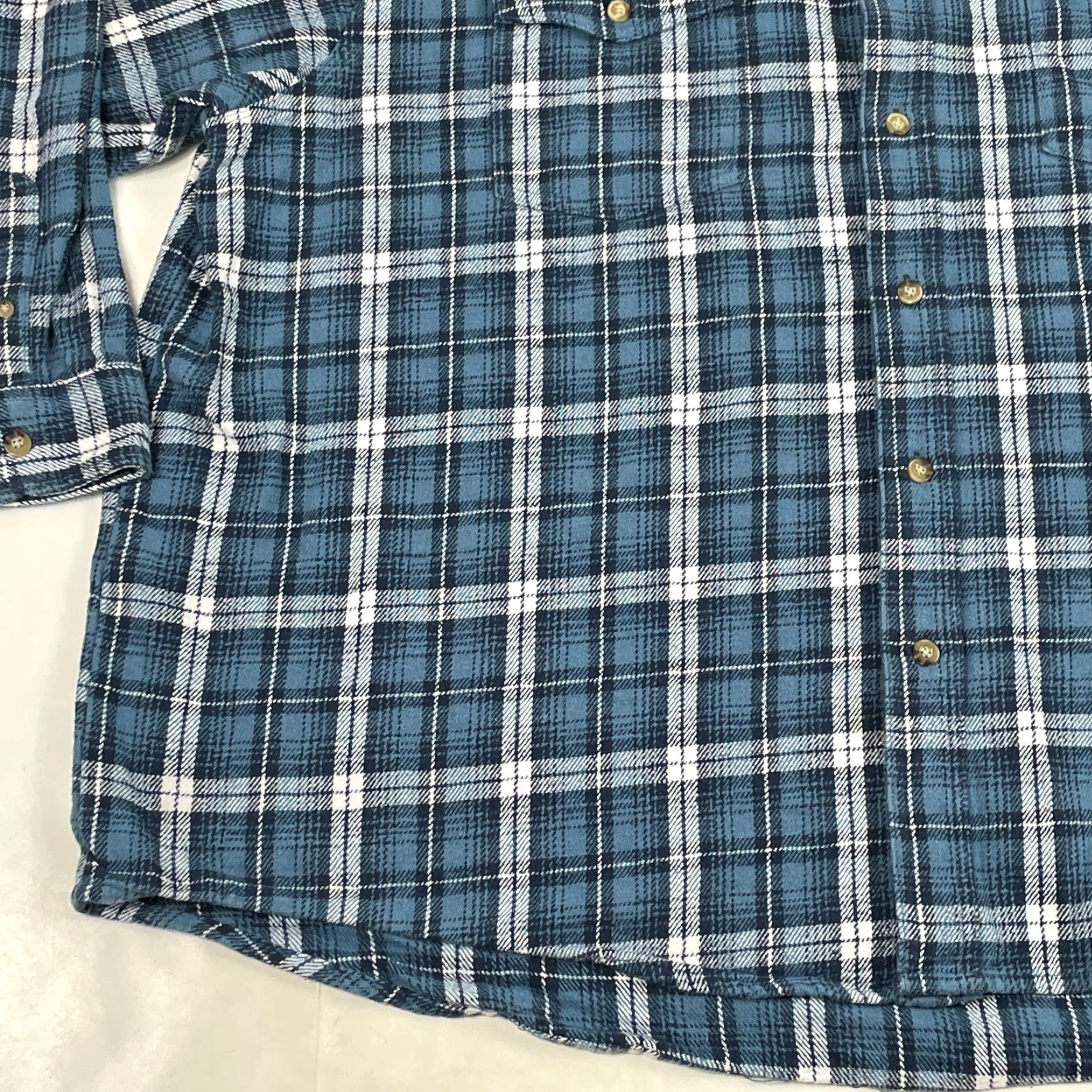 Wrangler Wrangler Shirt Mens 3XL Blue Riggs Workwear Flannel Button Up Cowboy Rodeo Plaid Serif? Size US XXL / EU 58 / 5 - 5 Thumbnail