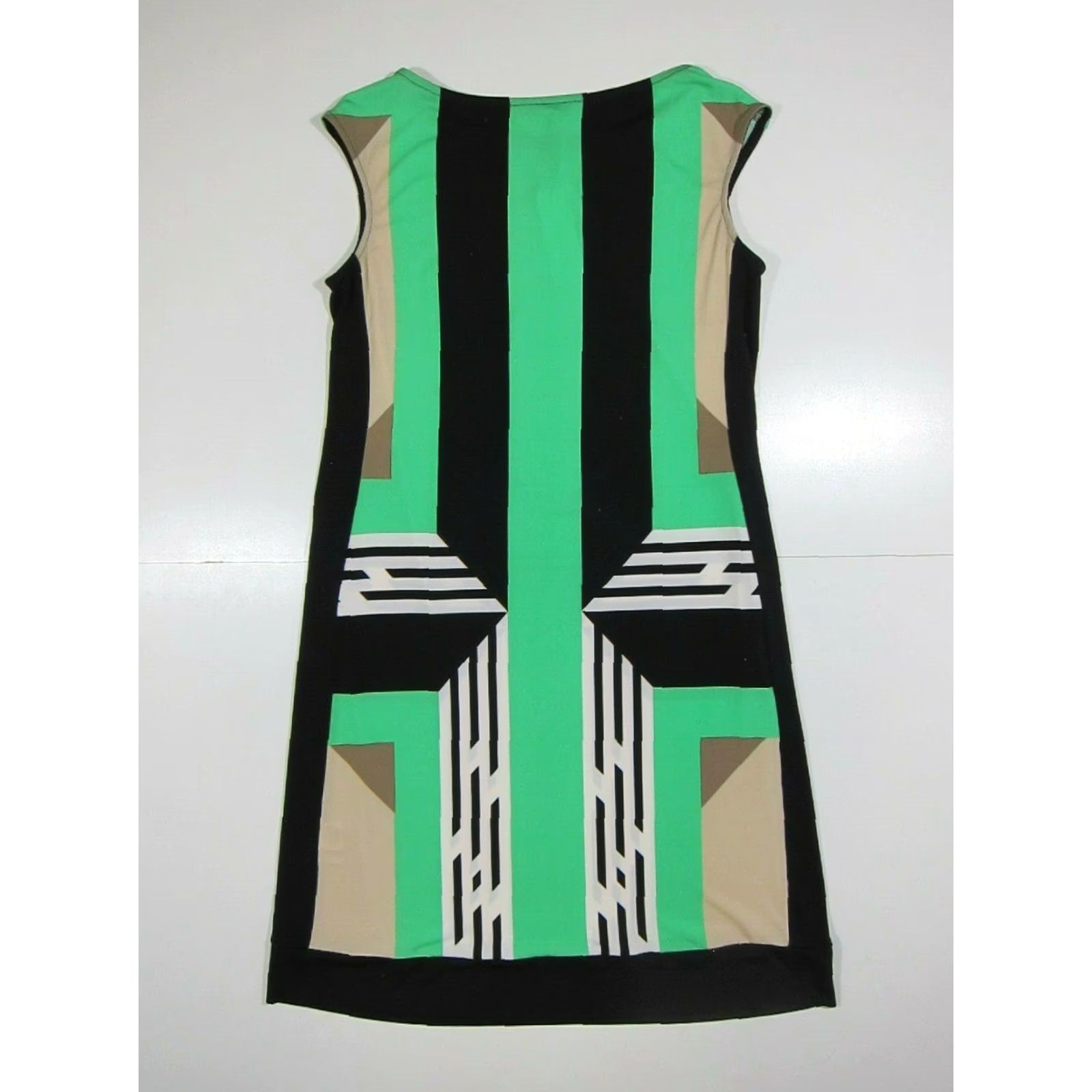 Vintage NWT New York & Company Green Black Brown White Stretch Pencil Dress Women XS Size XS / US 0-2 / IT 36-38 - 6 Thumbnail
