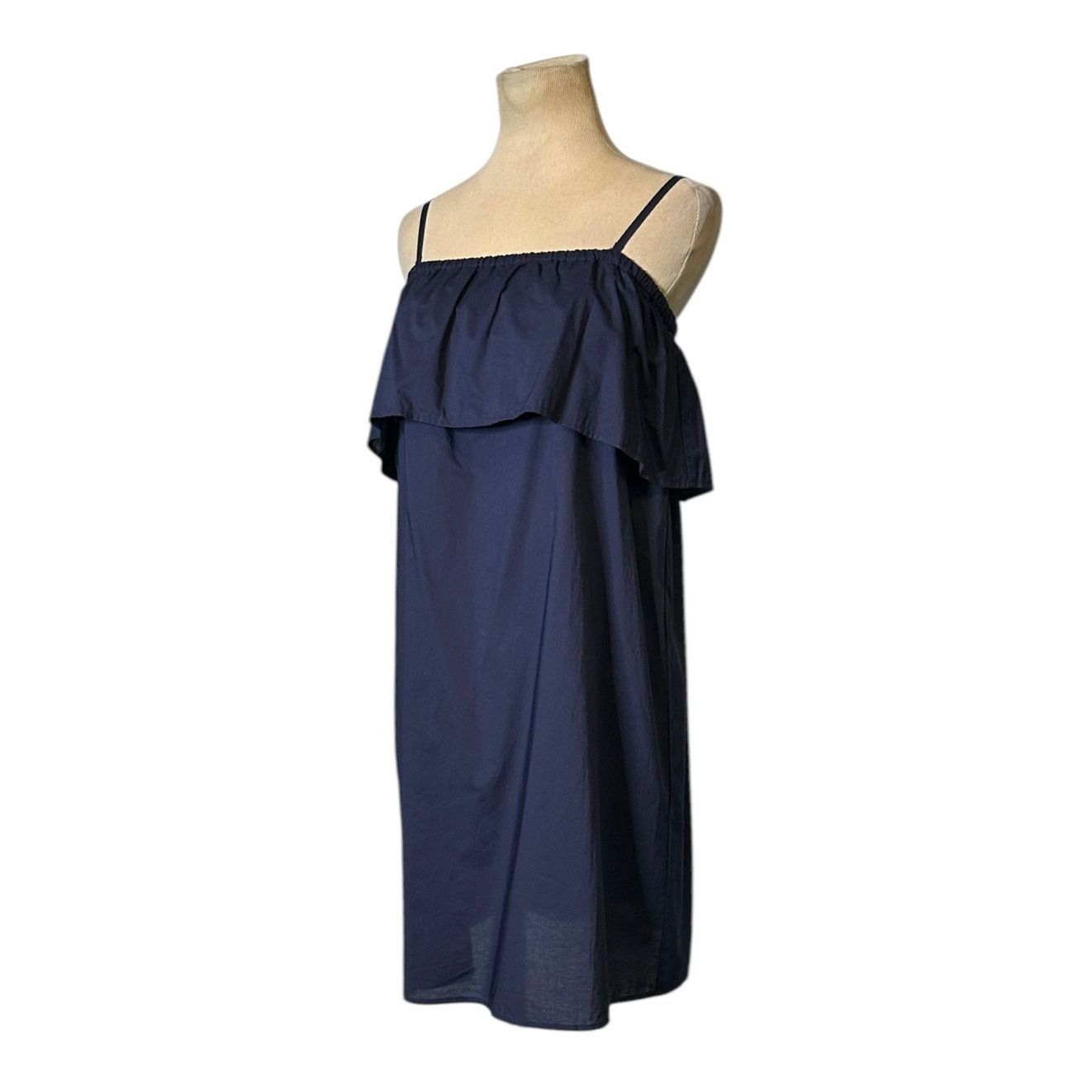 Uniqlo Uniqlo navy blue ruffled neck mini dress size Small Size S / US 4 / IT 40 - 14 Thumbnail