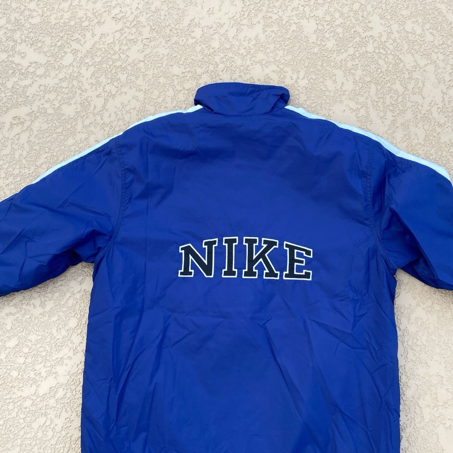 Nike VINTAGE Nike Jacket Full Zip Windbreaker Track Blue White Mens Adult Medium Navy Dri-Fit Size US M / EU 48-50 / 2 - 5 Thumbnail