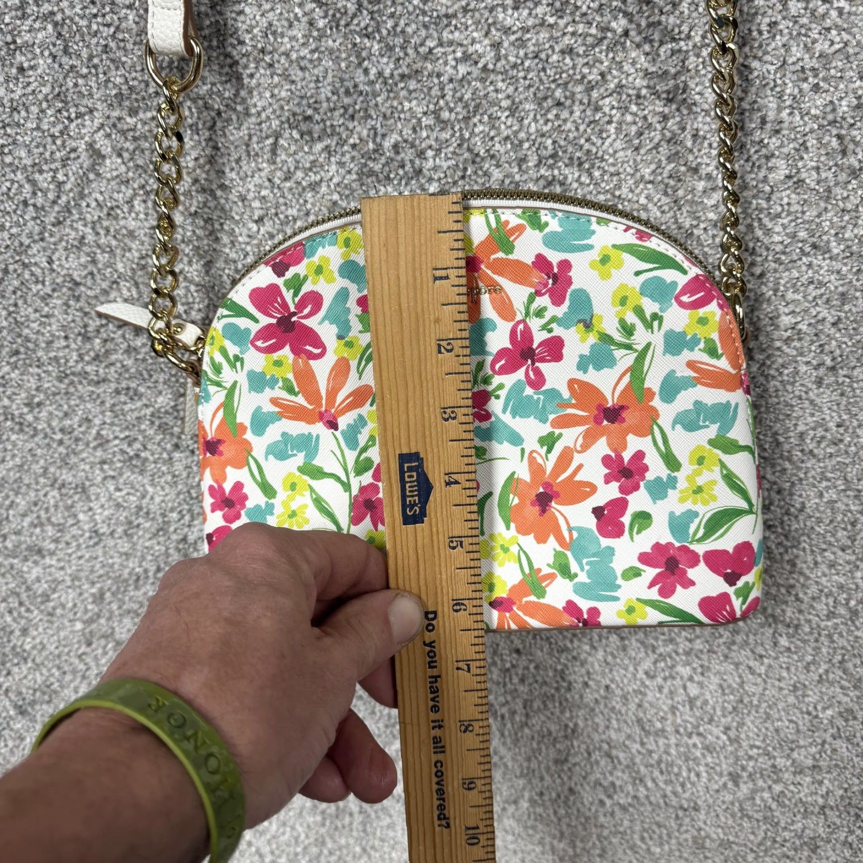 Nanette Lepore Nanette Lepore Crossbody Bag Small Floral Faux Leather Chain Strap Spring Summer Size ONE SIZE - 7 Thumbnail