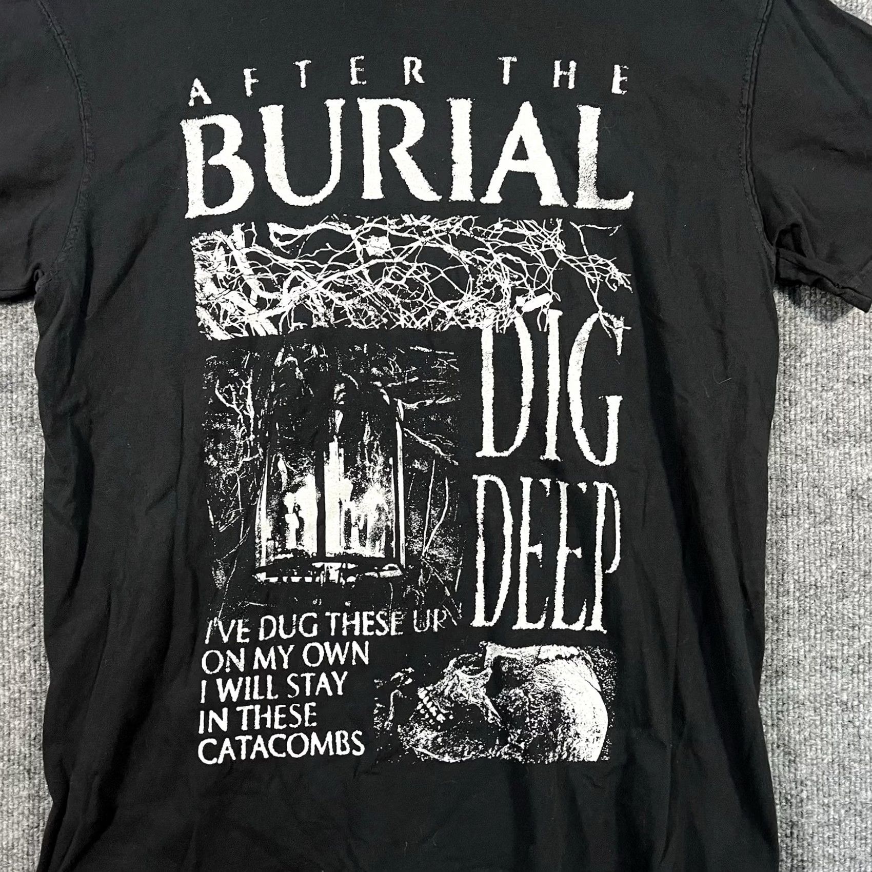 Vintage After The Burial T-Shirt Mens M Black Short Sleeve Graphic Print Official Band Merchandise Tour Dates Front Back Print Emo Metalcore Tee Size US M / EU 48-50 / 2 - 2 Thumbnail