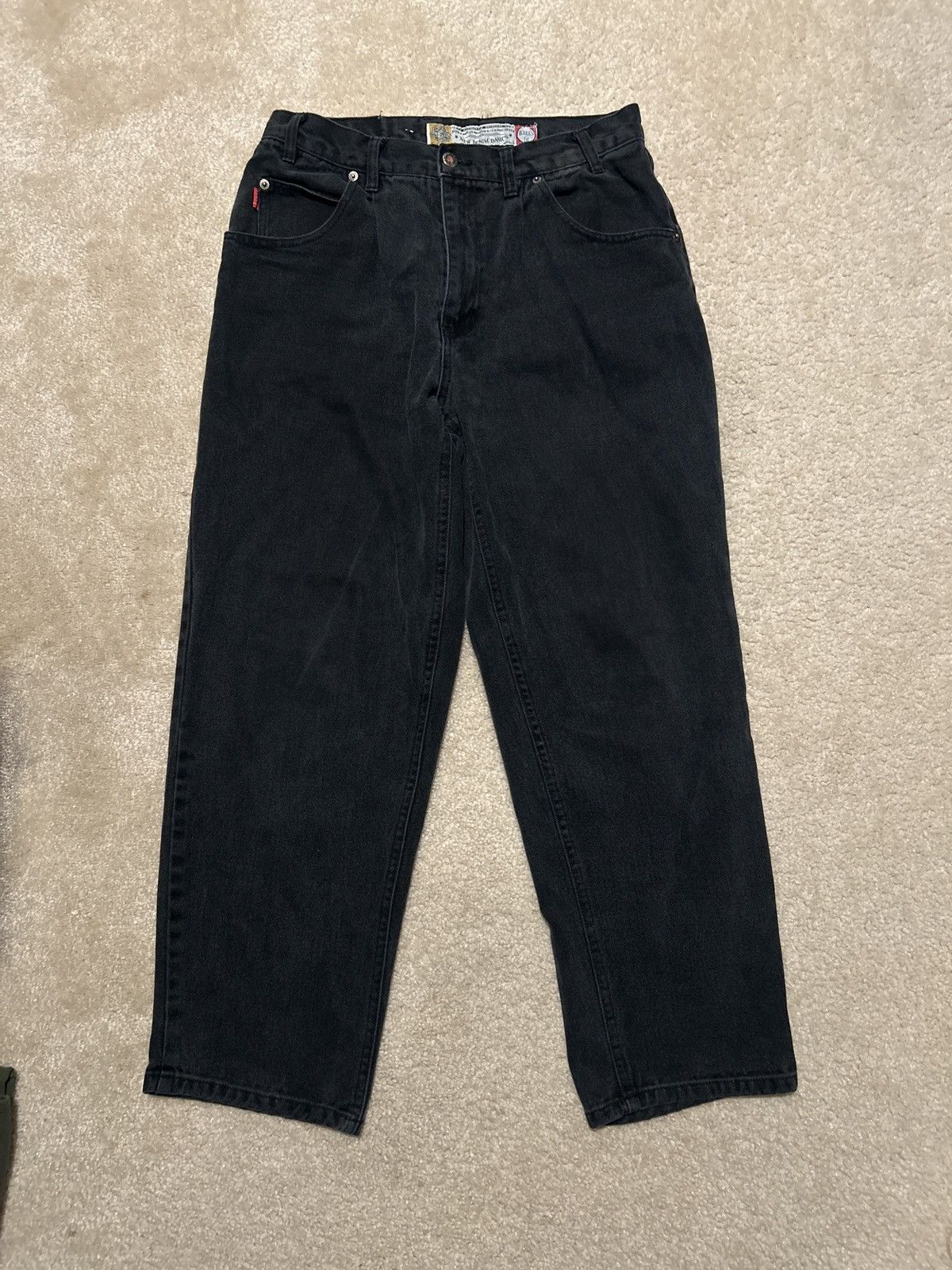 Bugle Boy Bugle Boy Gold Crest Black Denim Jeans Size US 33 - 2 Thumbnail