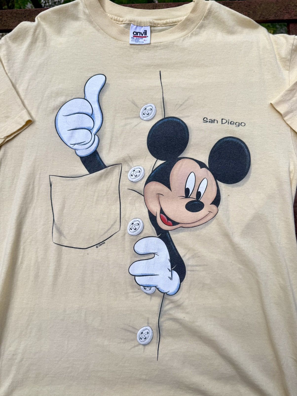 Anvil VINTAGE 90s DISNEY MICKEY BIG PRINT ANVIL TEE Size US L / EU 52-54 / 3 - 3 Thumbnail