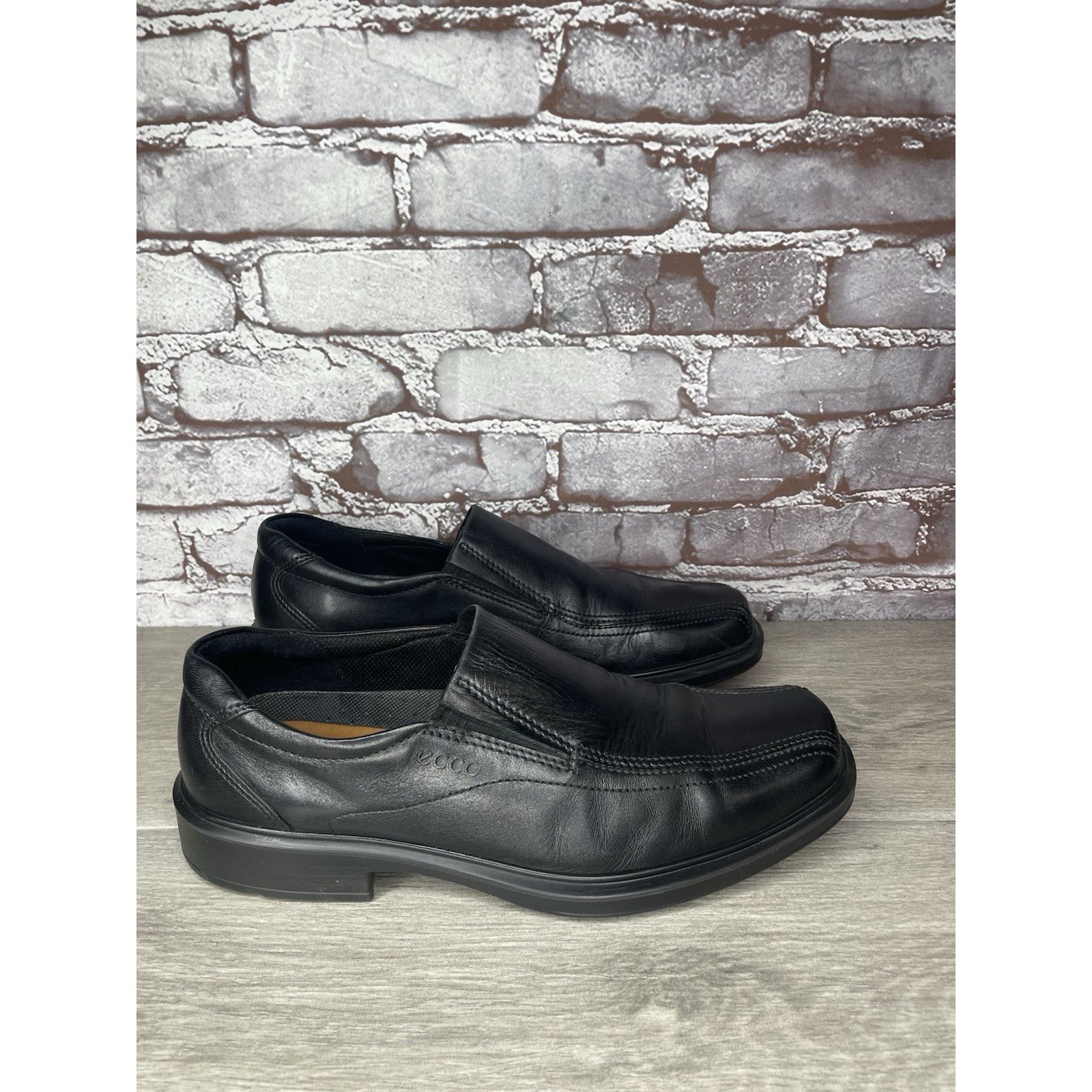 Ecco Ecco Black Leather Apron Toe Slip On Casual Loafers Shoes Me Size US 10 / EU 43 - 21 Thumbnail