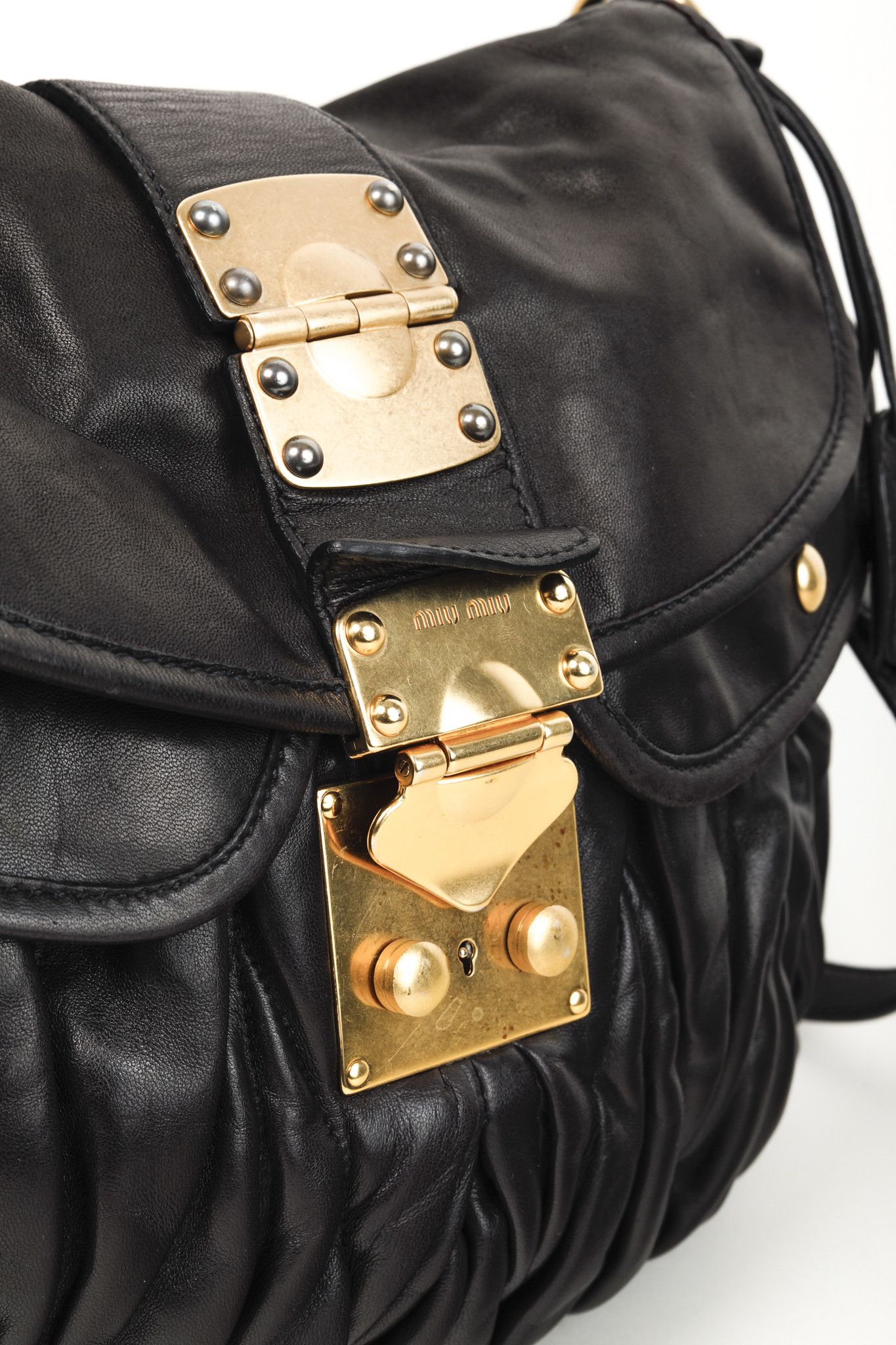 Miu Miu MIU MIU Black Nappa Matelasse Coffer Hobo Bag Size ONE SIZE - 13 Thumbnail