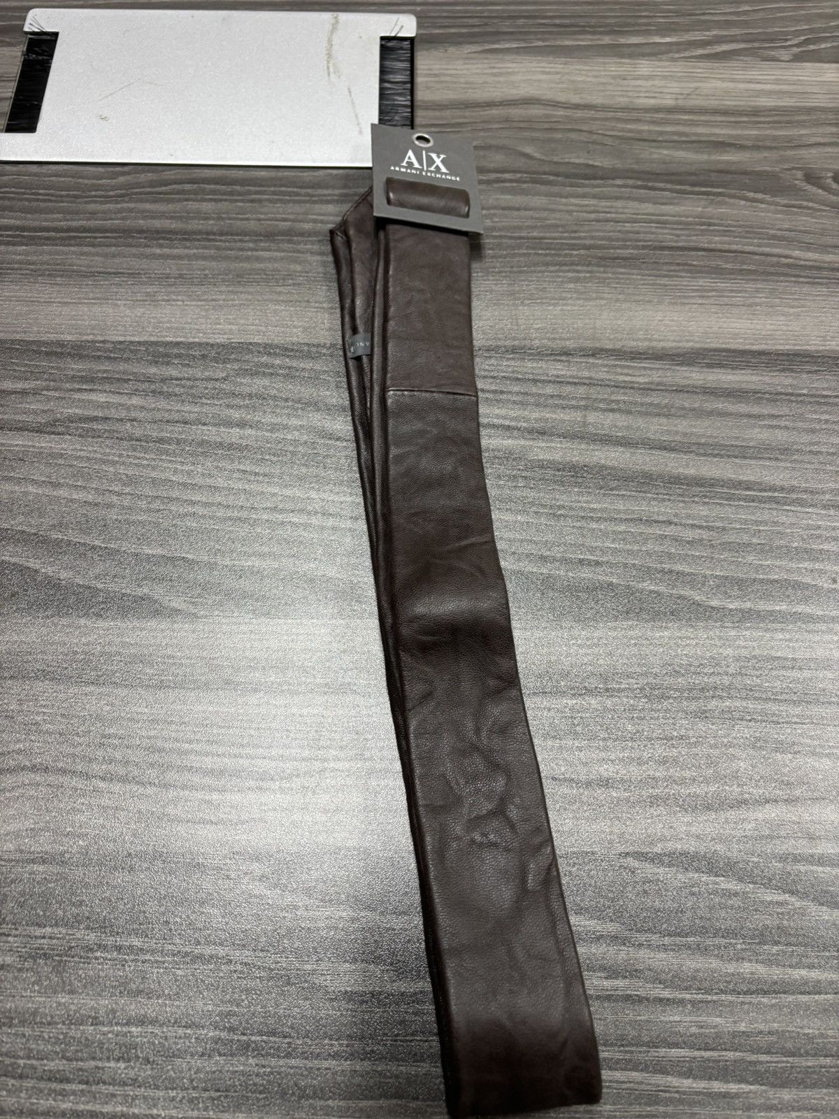 Armani Exchange New Armani Exchange A\X Brown Leather Tie From Early 2000s Size ONE SIZE - 8 Thumbnail
