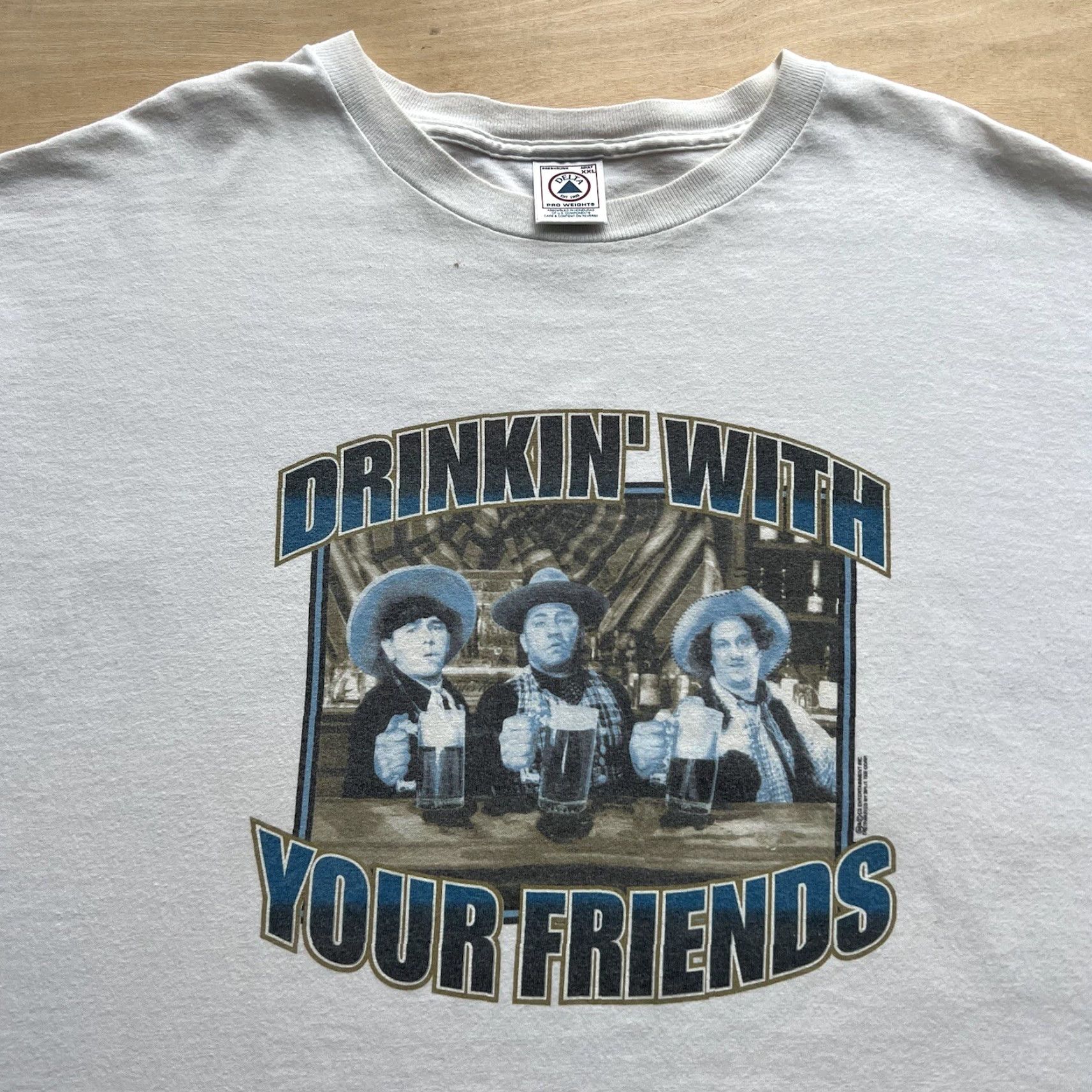 Vintage Vintage Three Stooges Shirt 2XL White 90s Drinking With Your Friends Comedy Shirt Mens Size US XXL / EU 58 / 5 - 3 Thumbnail
