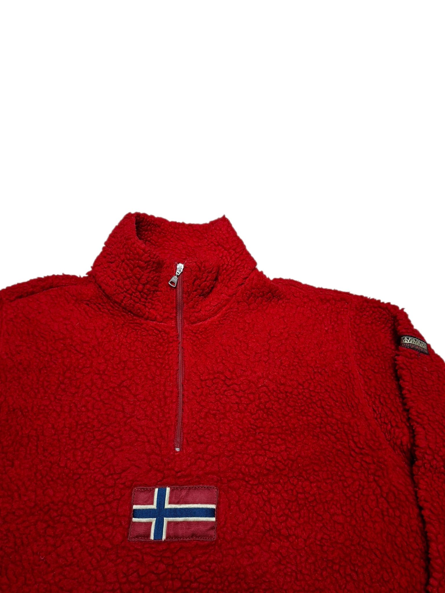 Napapijri NAPAPIJRI VINTAGE BIG LOGO NORWAY FLAG FLEECE 1/3 SWEATSHIRT Size US S / EU 44-46 / 1 - 2 Thumbnail
