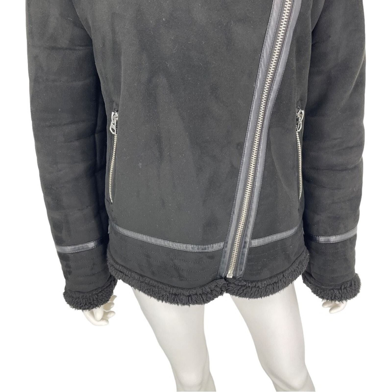 Zara Zara Double Asymmetrical Biker Jacket Fleece Jacket Size XL Size XL / US 12-14 / IT 48-50 - 3 Thumbnail