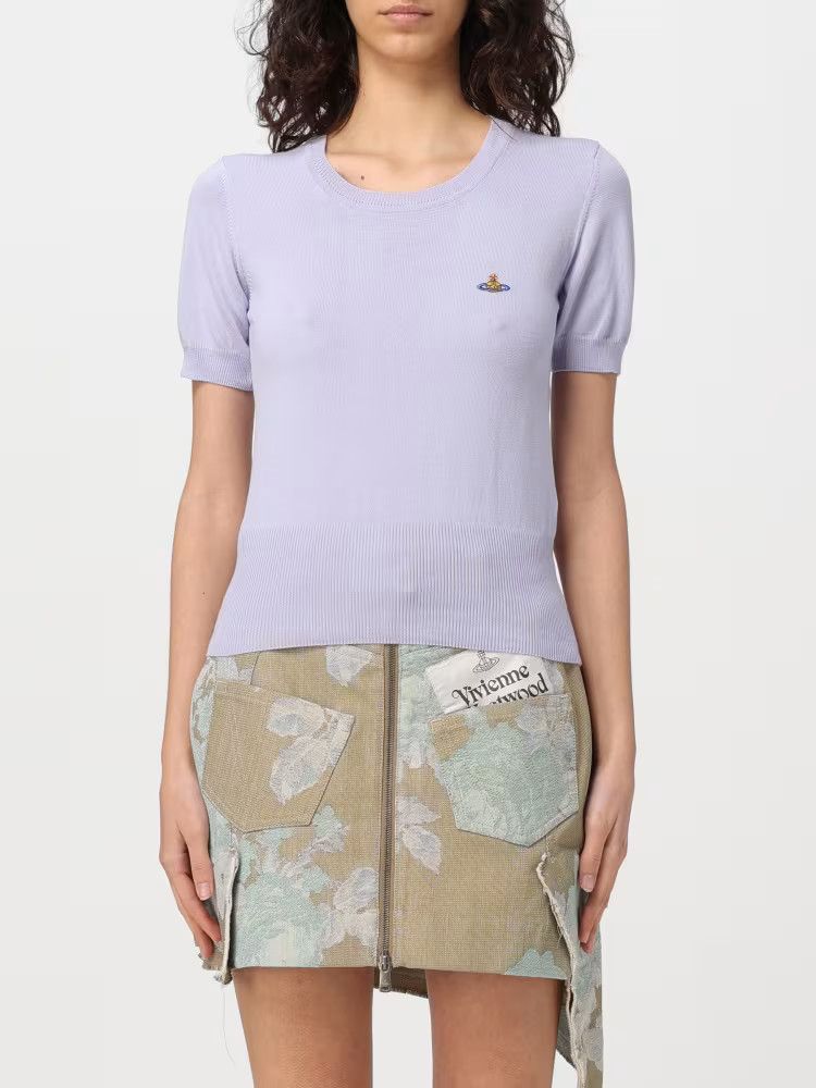 Vivienne Westwood o1s22i1n0924 Bea Short-Sleeve Sweater in Purple Size L / US 10 / IT 46 - 1 Thumbnail