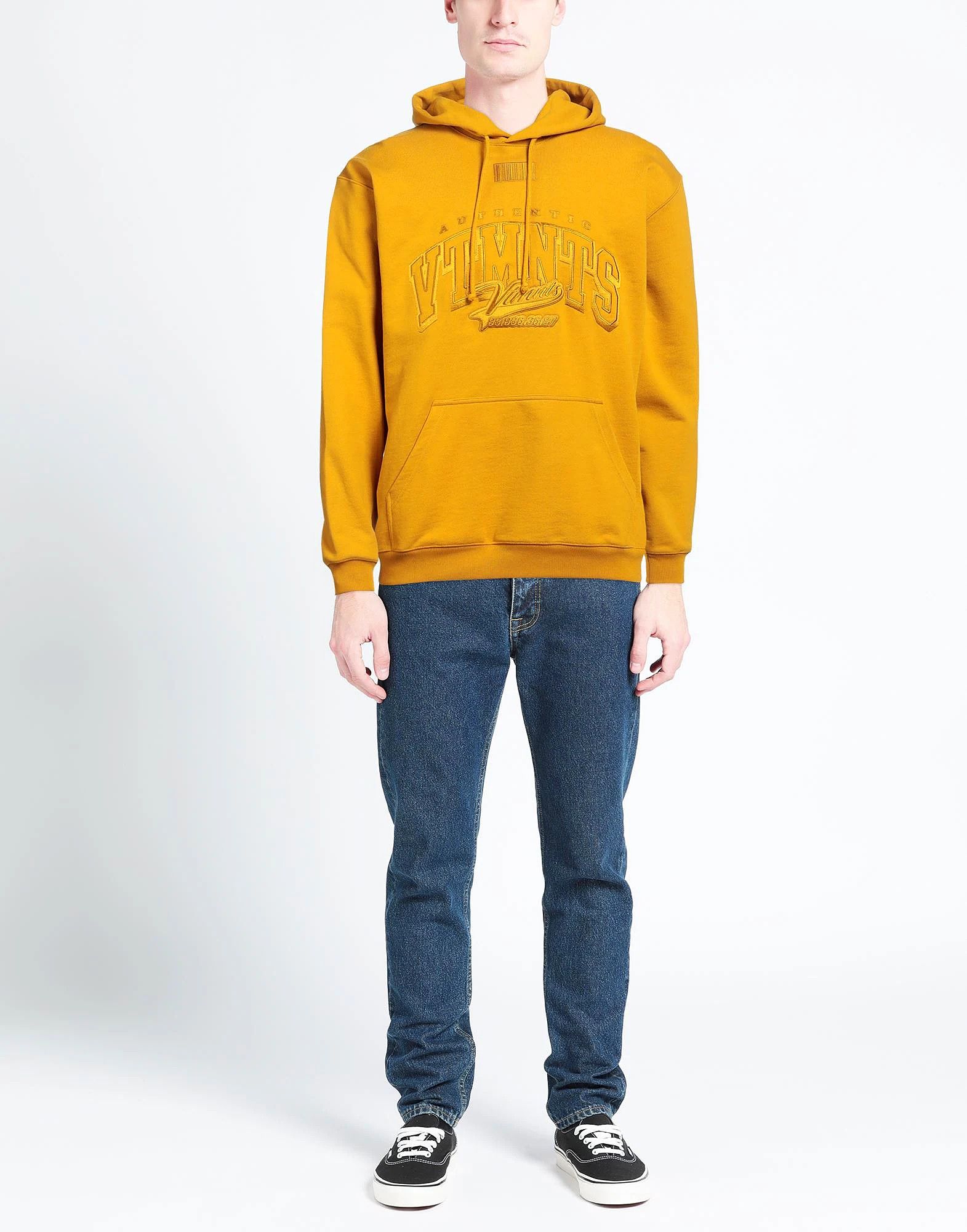 Vetements Mustard Embroidered VTMNTS College Logo Hoodie Size S / US 4 / IT 40 - 2 Thumbnail
