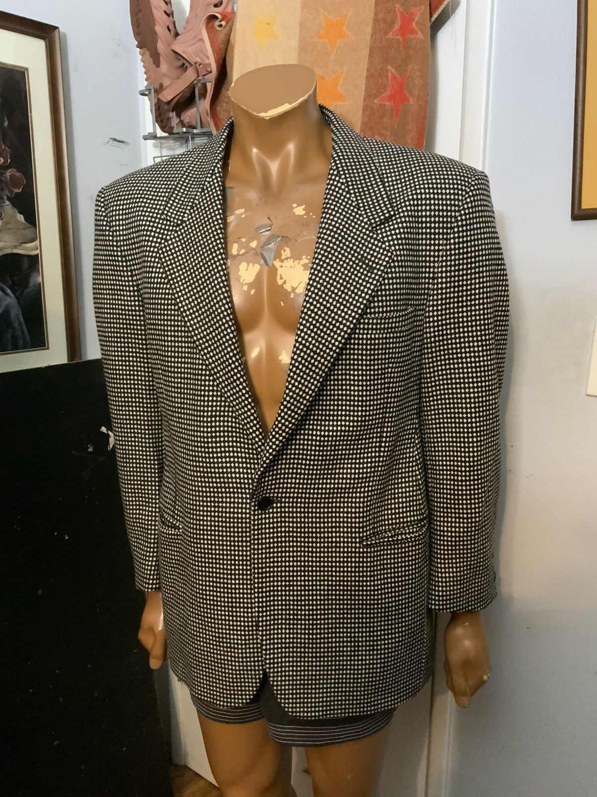 Versace Vintage V2 Versace Polka Dot Wool Evening Blazer Jacket Size 52R - 10 Thumbnail
