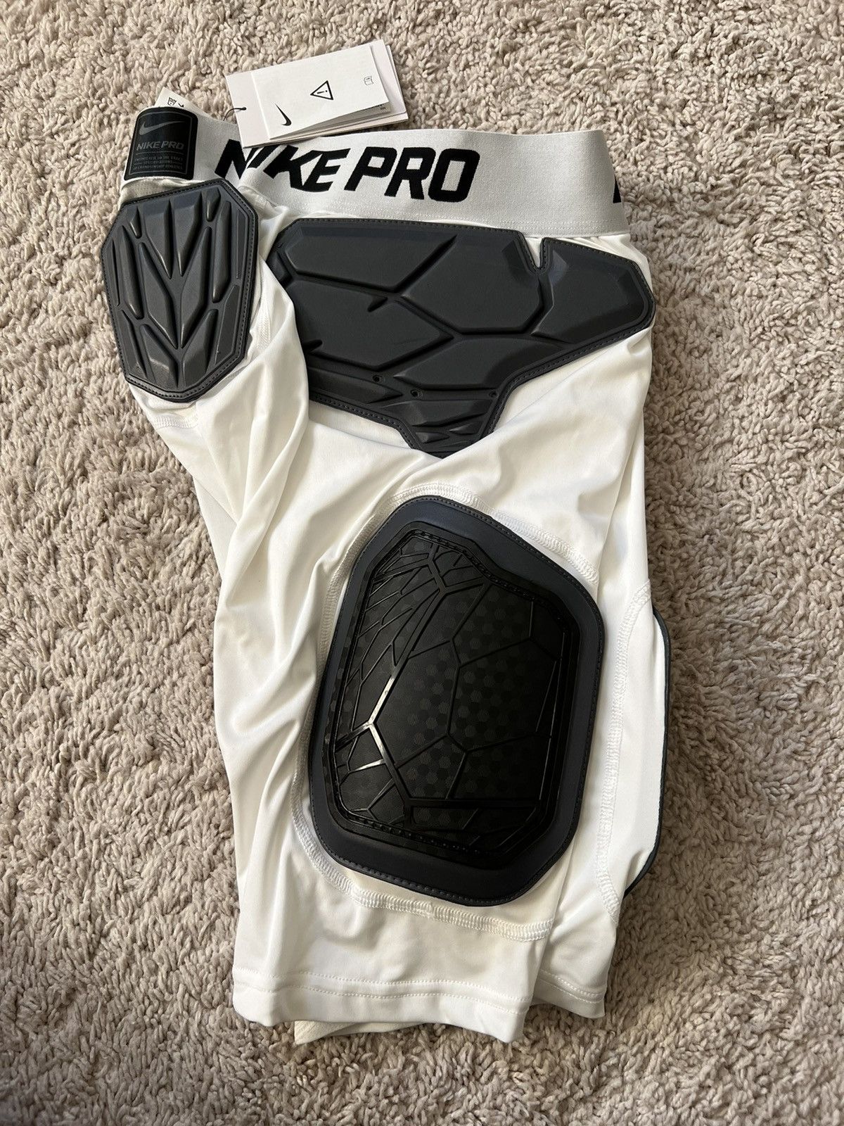 Nike Nike Pro HyperStrong Football Padded Shorts White/Black Size US 30 / EU 46 - 7 Thumbnail