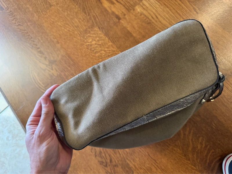 Guess Vintage Y2K Guees Canvas Monogram Logo Beige Shoulder Bag Size ONE SIZE - 5 Thumbnail