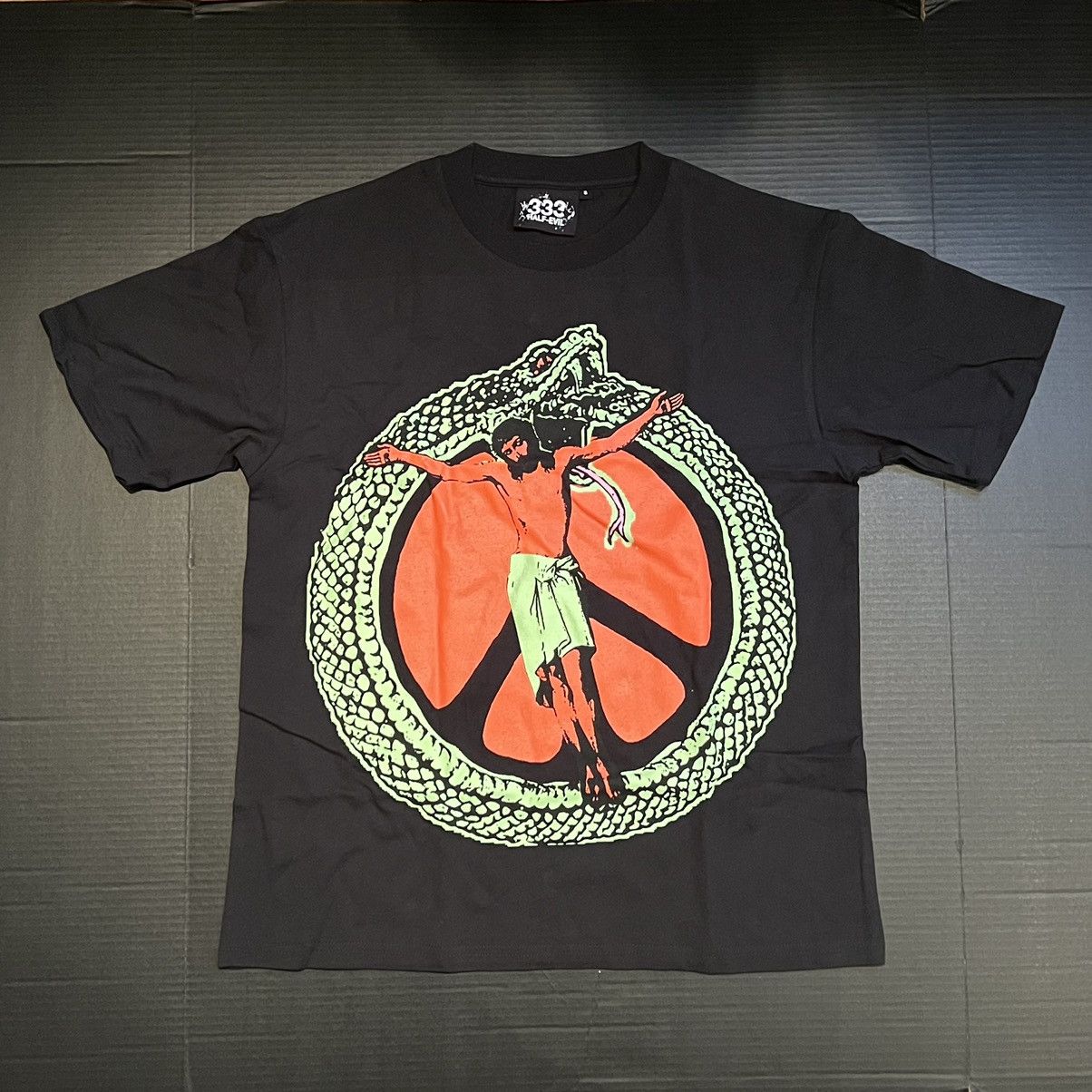 Half Evil Half Evil Jesus On The Ouroboros Snake T-Shirt - Black SM Size US S / EU 44-46 / 1 - 1 Preview