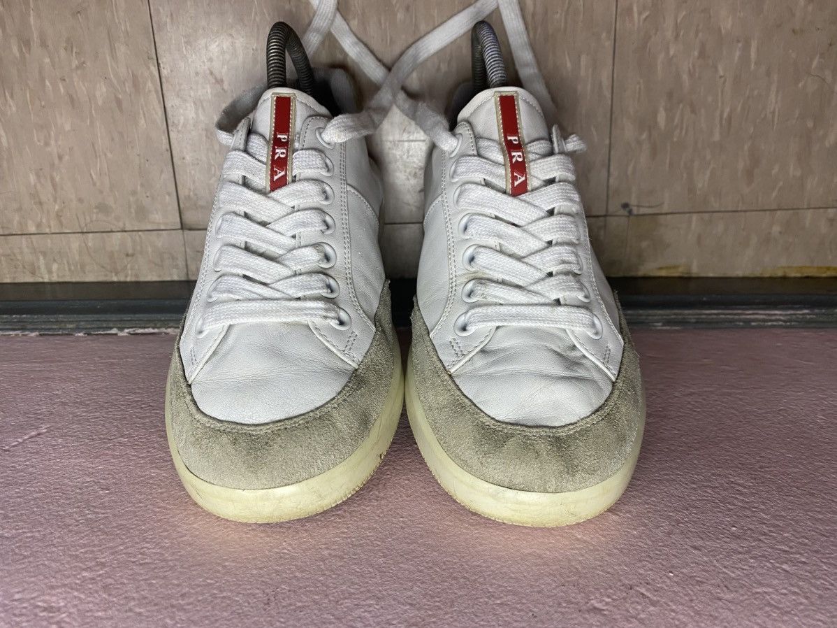 Designer × Prada Luxury prada sneakers shoes 4E3027 white leather Size US 7 / EU 40 - 15 Thumbnail