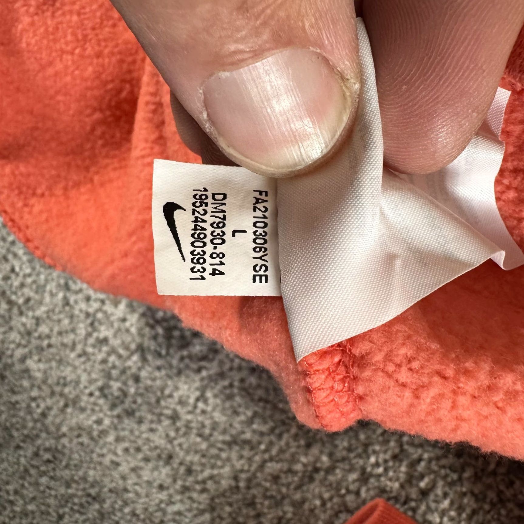 Nike Nike Hoodie Mens Large DM7380-814 Allover Swoosh Embossed Fleece Kangaroo Pocket Orange Streetwear Size US L / EU 52-54 / 3 - 7 Thumbnail